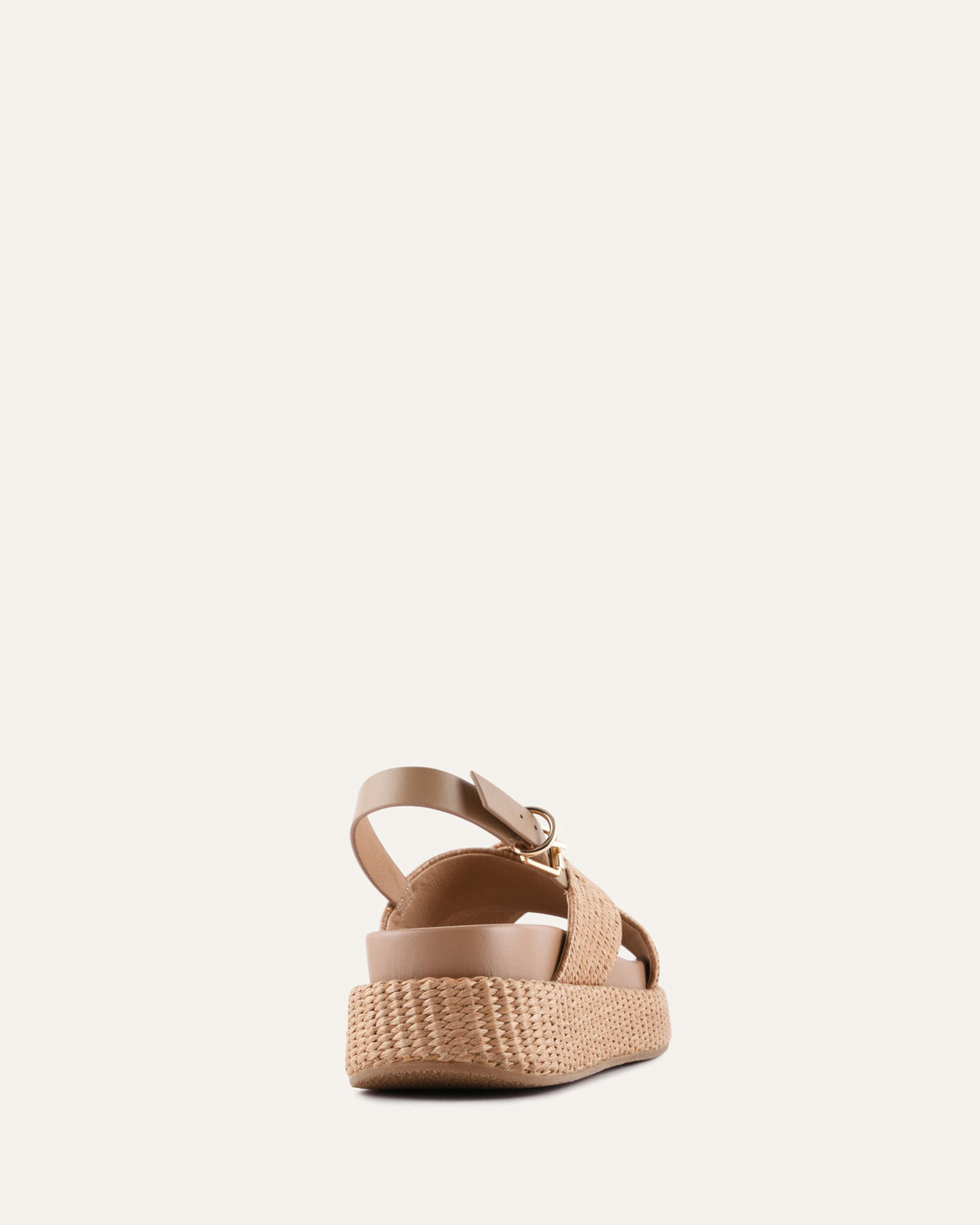 MIKEY FLAT SANDALS TAN RAFFIA