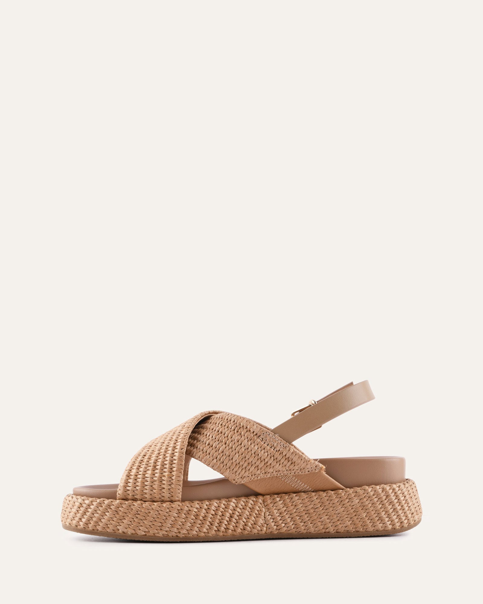 MIKEY FLAT SANDALS TAN RAFFIA image