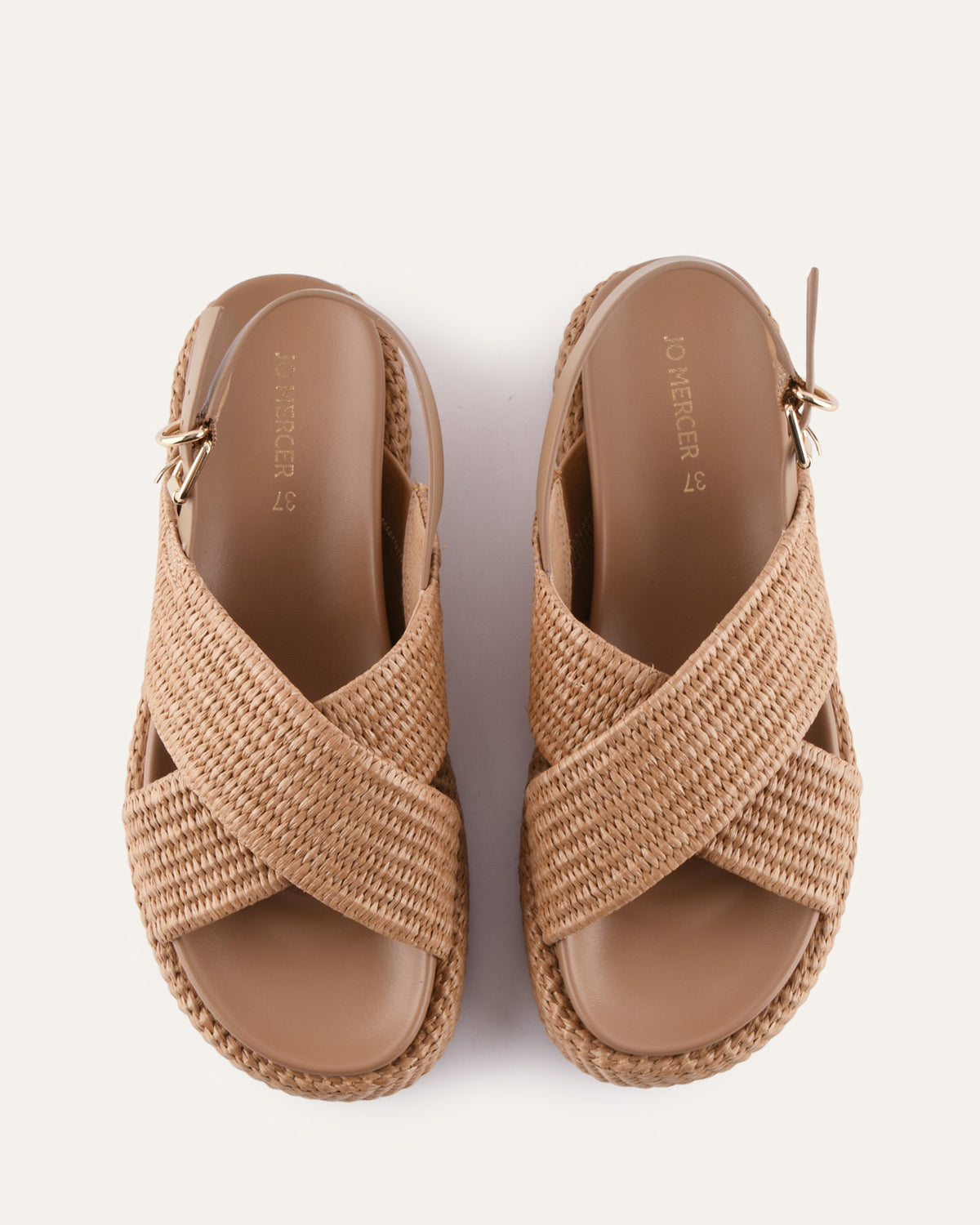 MIKEY FLAT SANDALS TAN RAFFIA