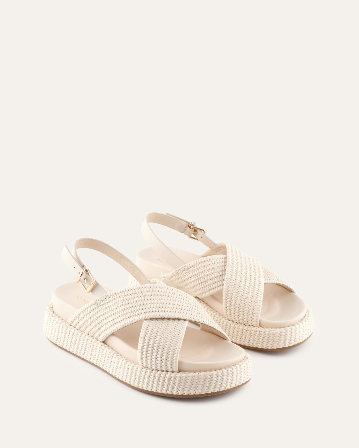 MIKEY FLAT SANDALS OFF WHITE RAFFIA