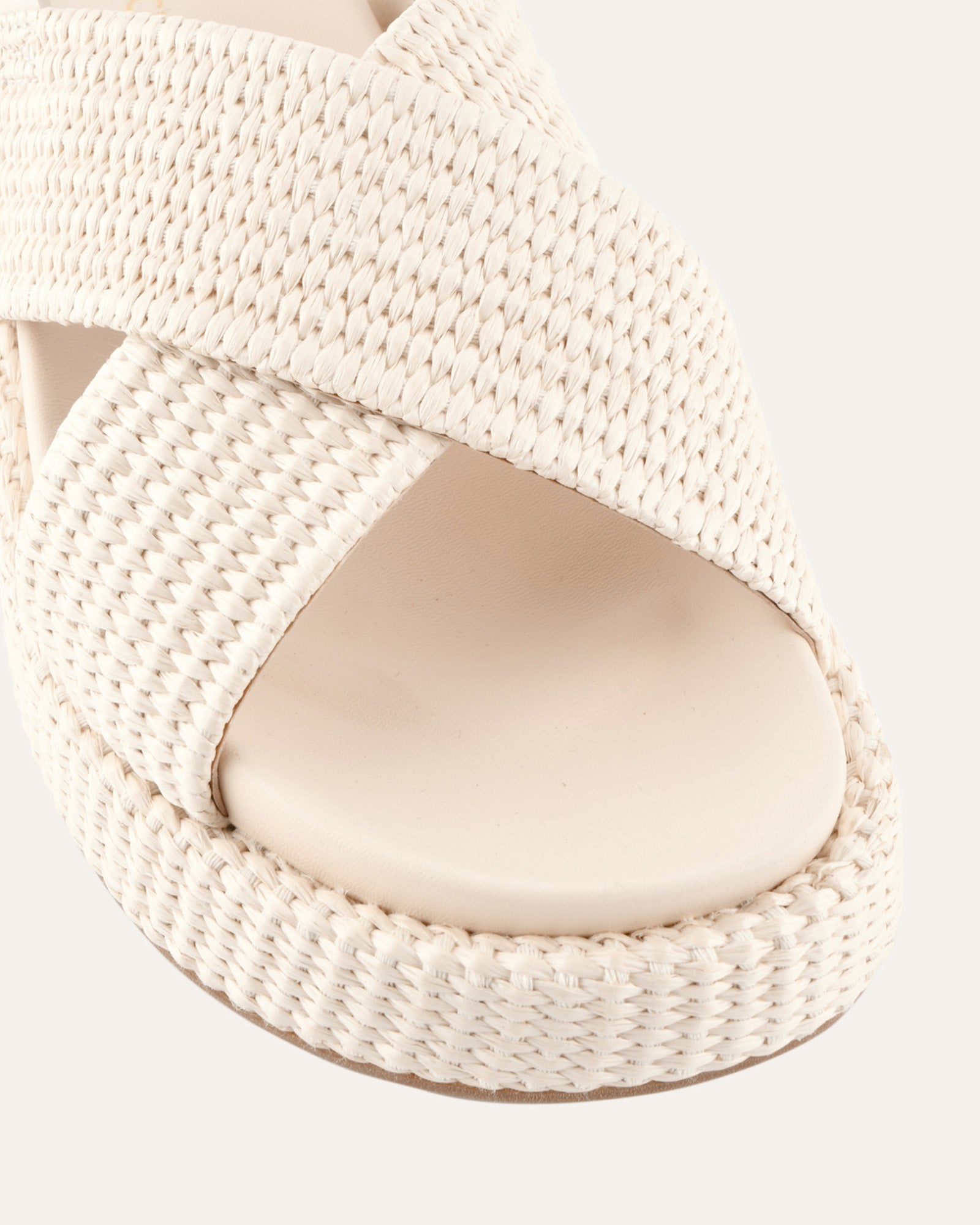 MIKEY FLAT SANDALS OFF WHITE RAFFIA image