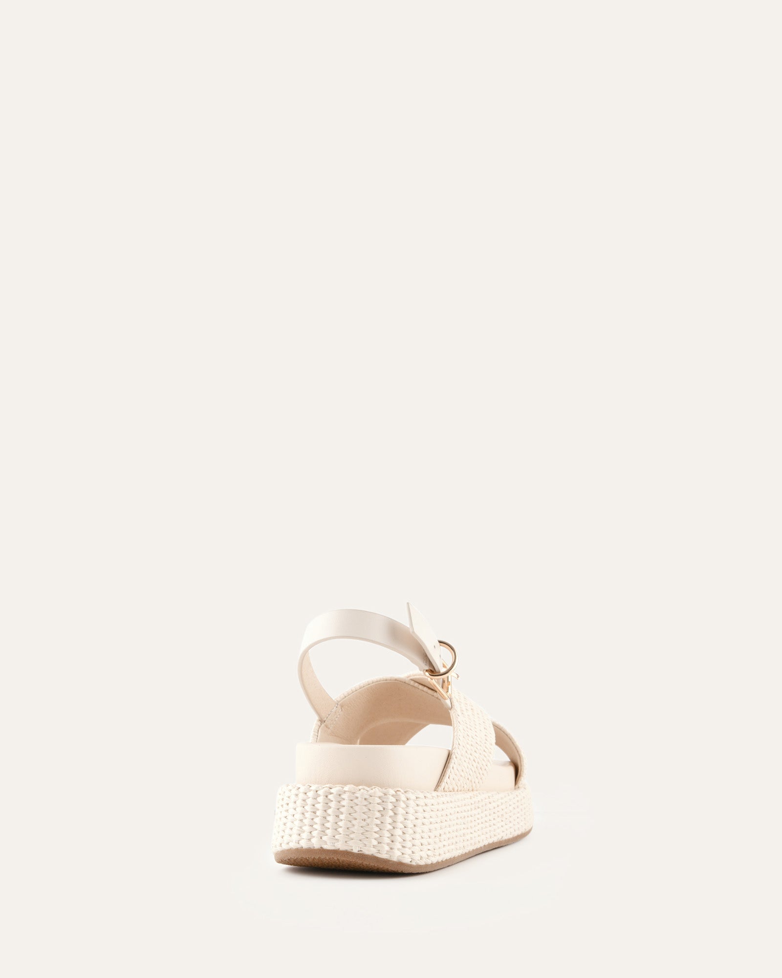 MIKEY FLAT SANDALS OFF WHITE RAFFIA image