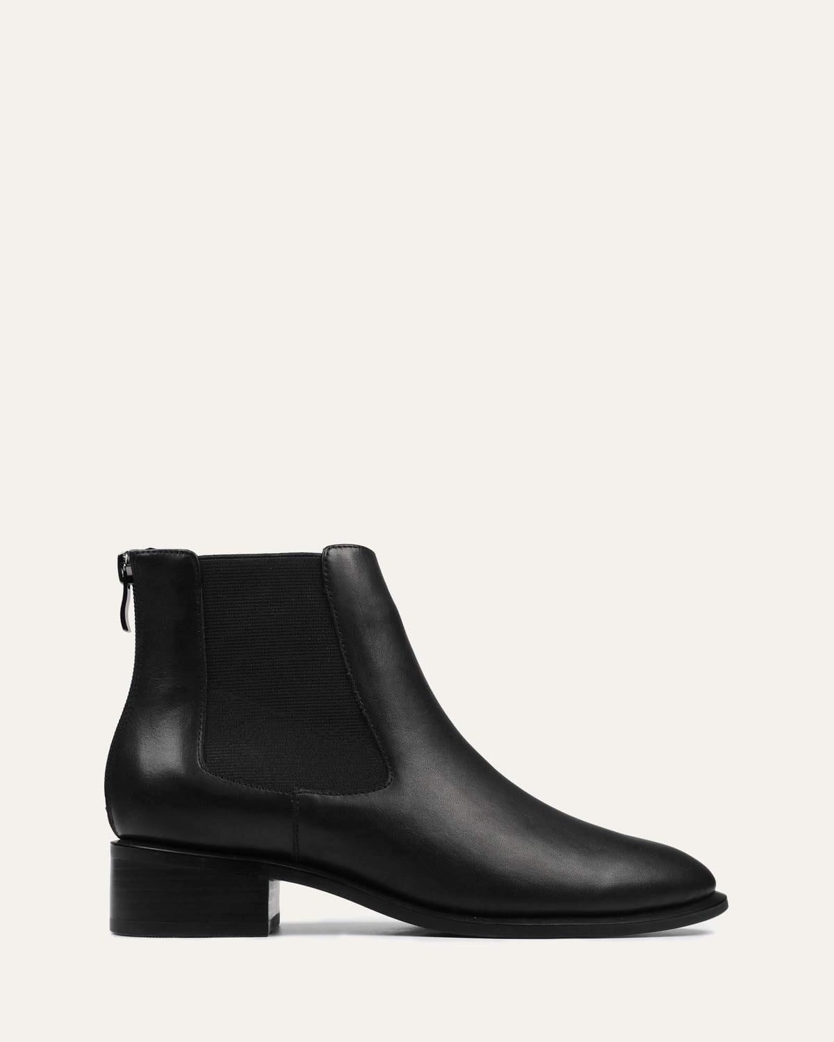 MILLA FLAT ANKLE BOOTS BLACK LEATHER