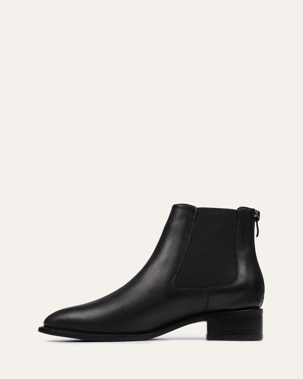 MILLA FLAT ANKLE BOOTS BLACK LEATHER