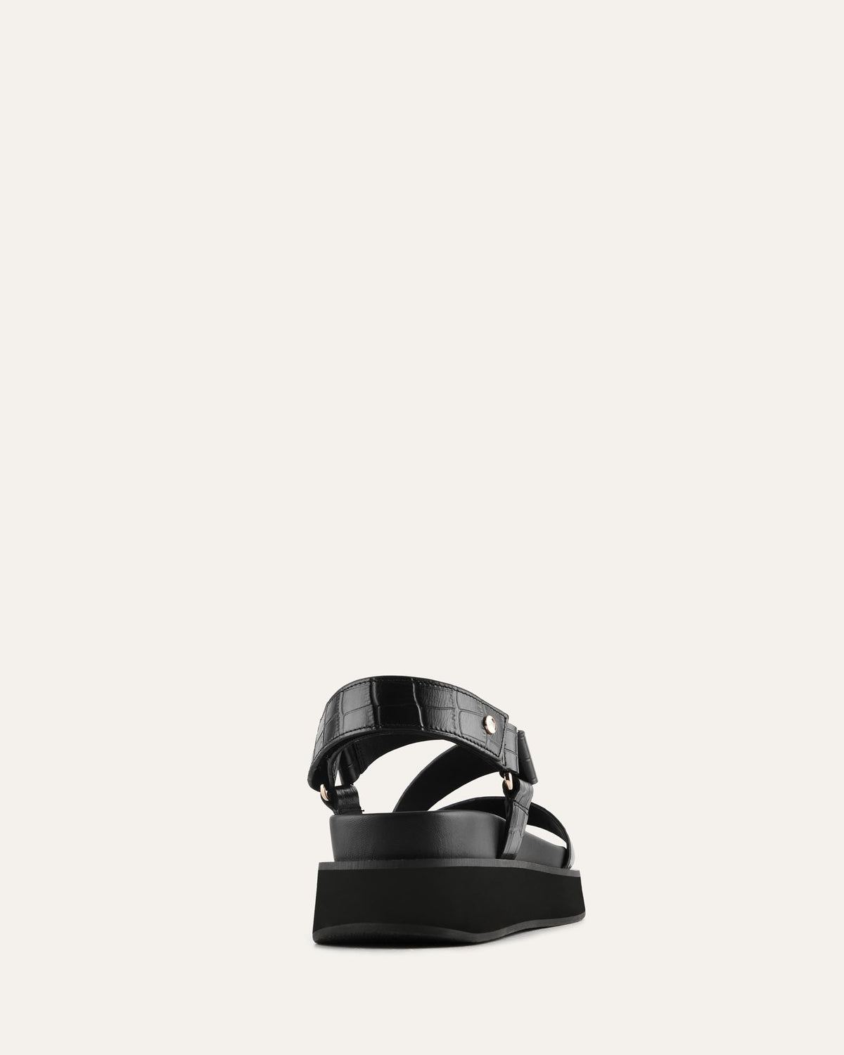 MIRANDA FLAT SANDALS BLACK CROC