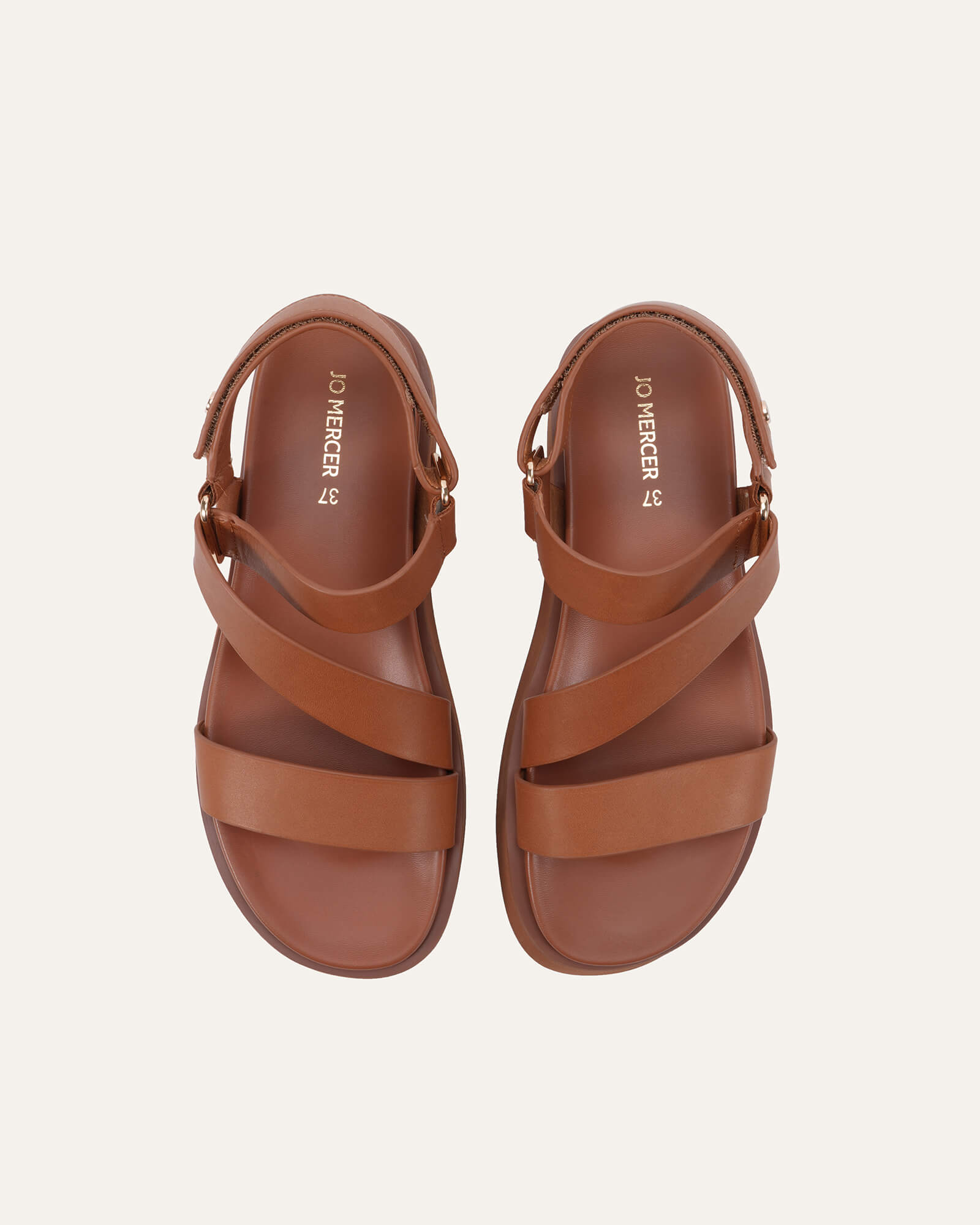 MIRANDA FLAT SANDALS TUSCAN TAN LEATHER image
