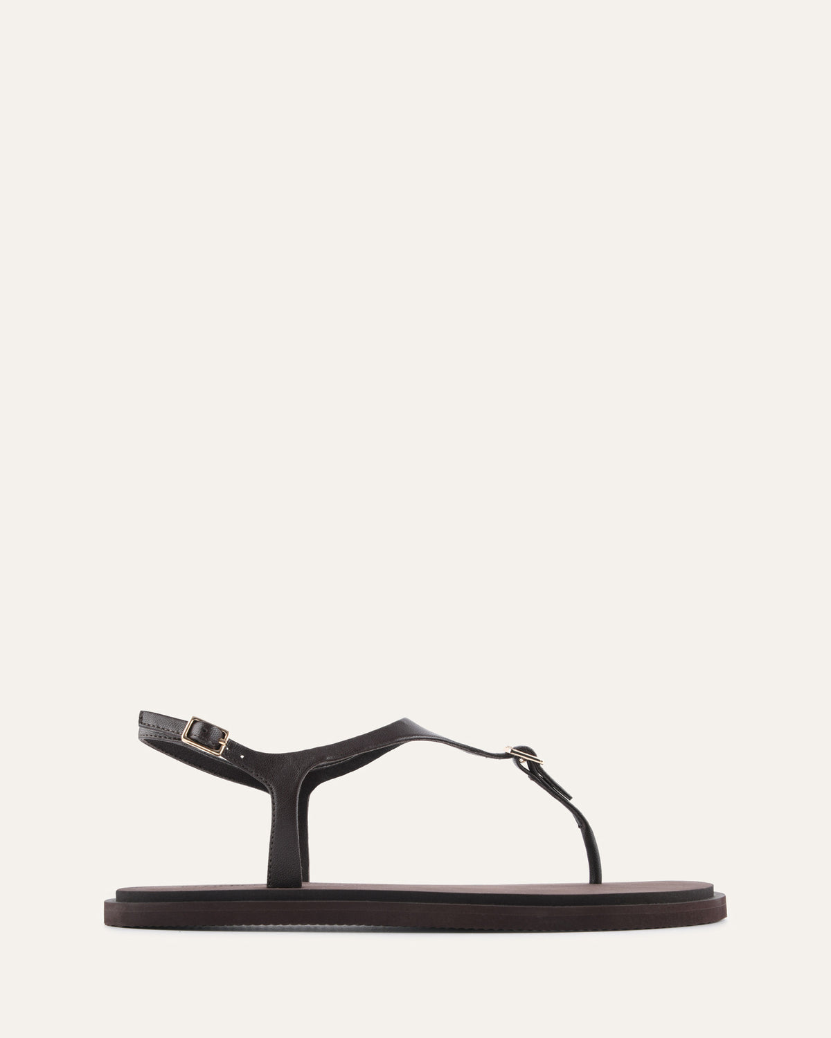 MIRO FLAT SANDALS BITTER CHOC LEATHER