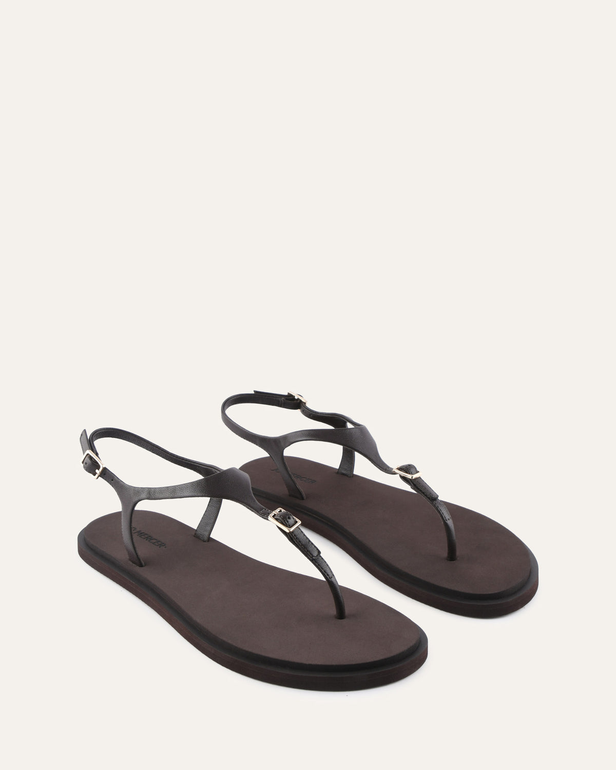 MIRO FLAT SANDALS BITTER CHOC LEATHER