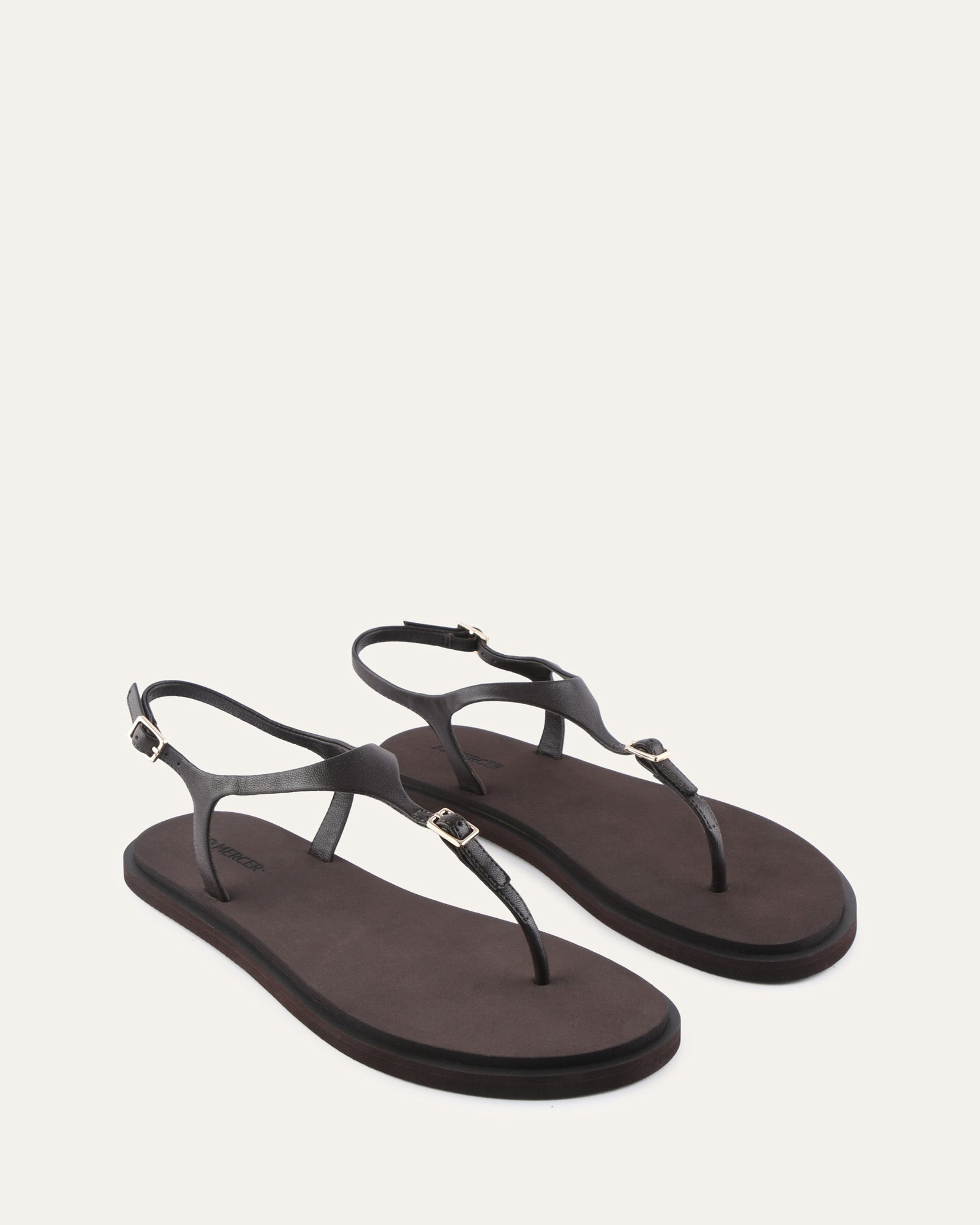 MIRO FLAT SANDALS BITTER CHOC LEATHER image