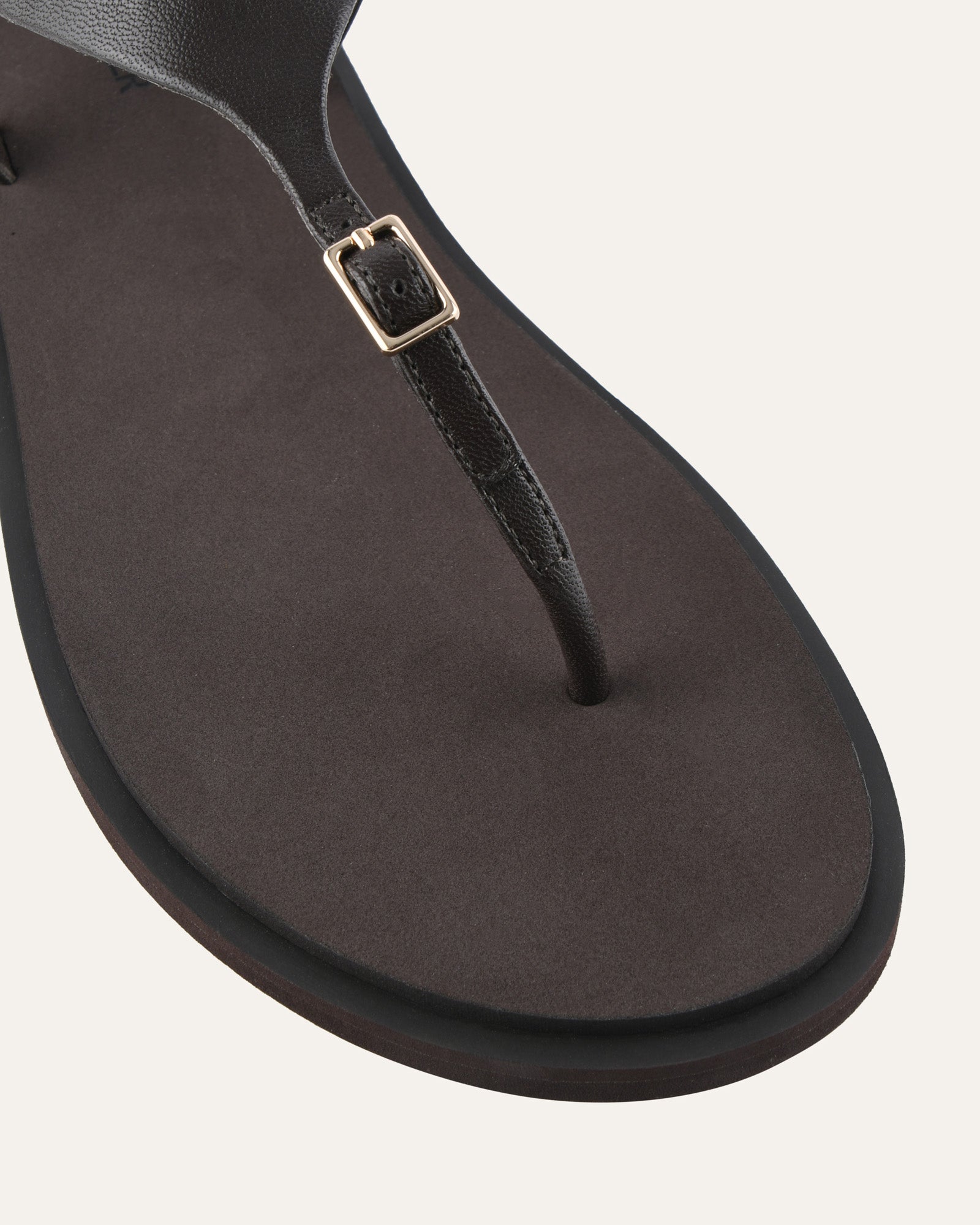 MIRO FLAT SANDALS BITTER CHOC LEATHER image