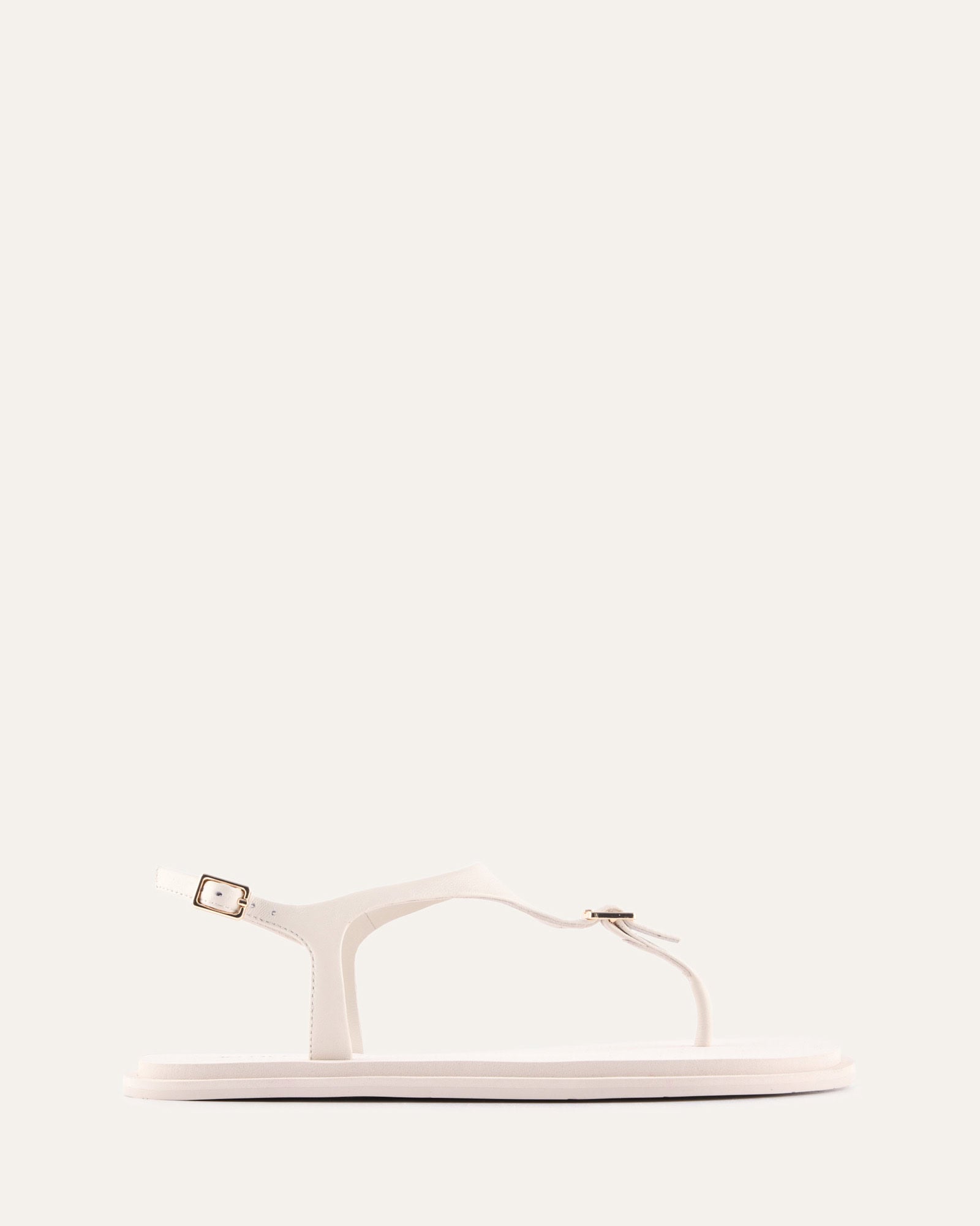 MIRO FLAT SANDALS OFF WHITE LEATHER image