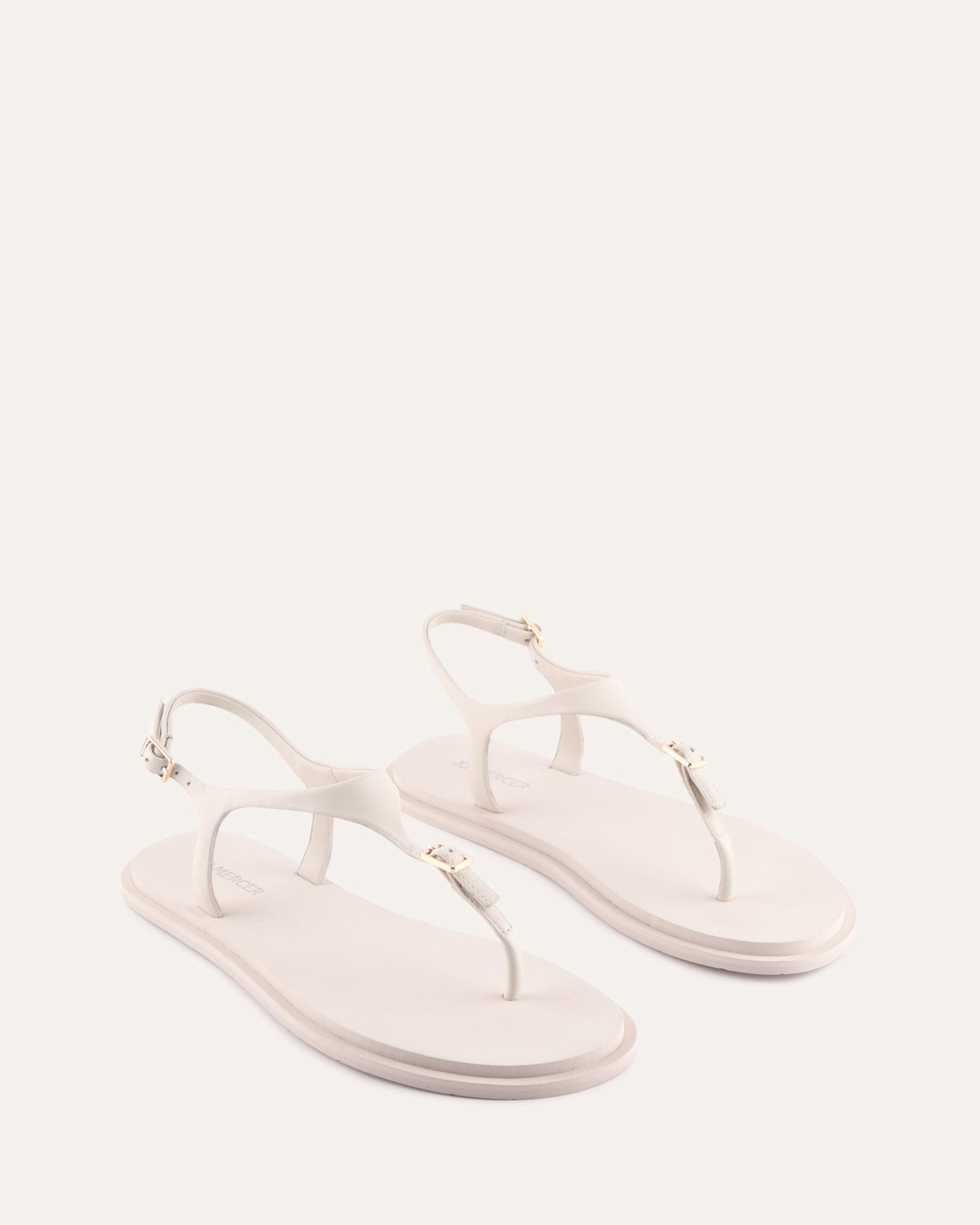 MIRO FLAT SANDALS OFF WHITE LEATHER image