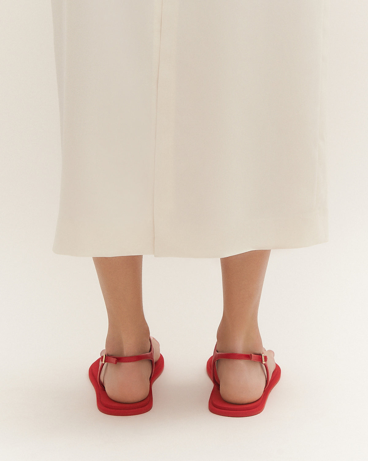 MIRO FLAT SANDALS RED LEATHER