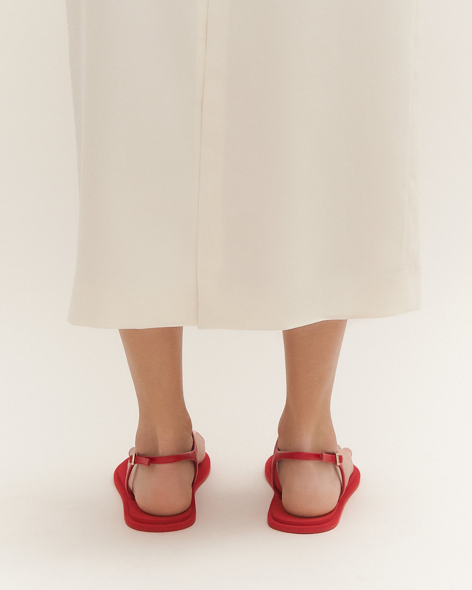 MIRO FLAT SANDALS RED LEATHER image