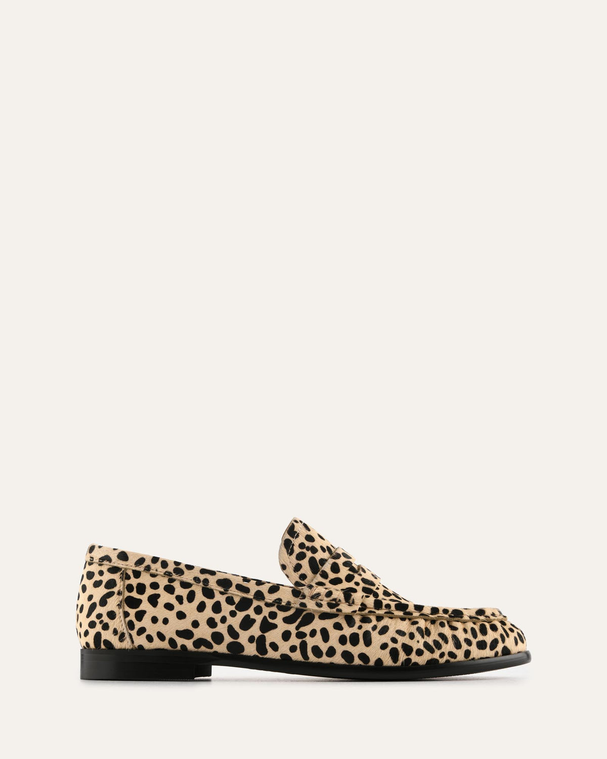 Leopard print loafer on a white background