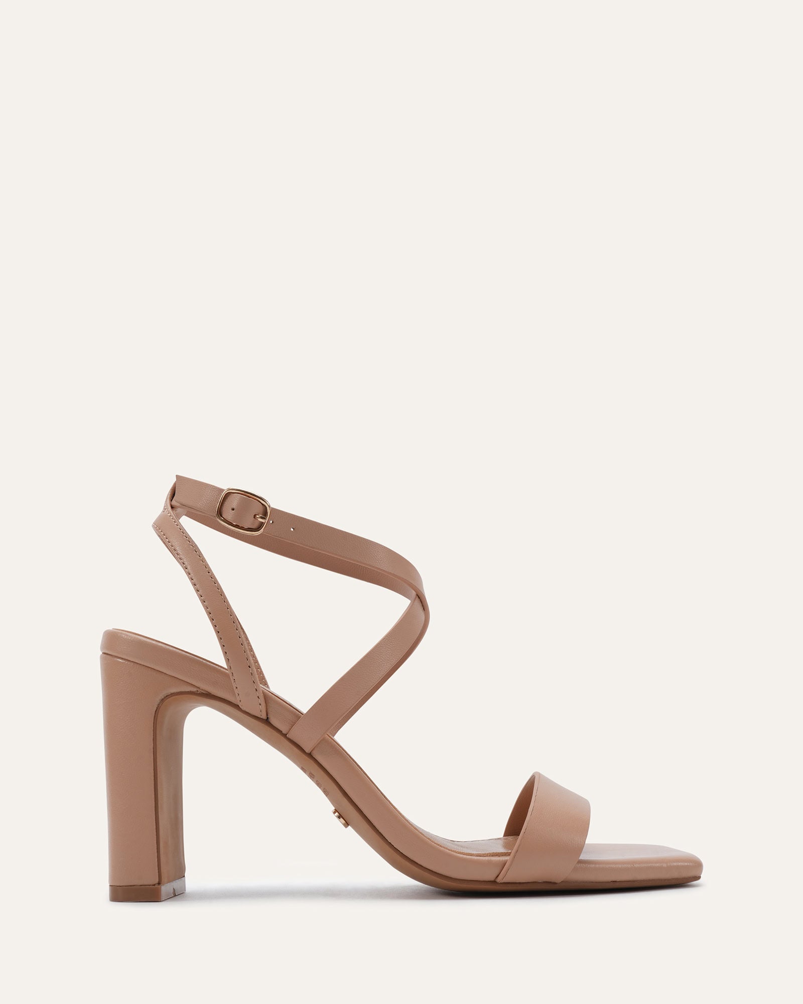 NADINE HIGH SANDALS ALMOND LEATHER image