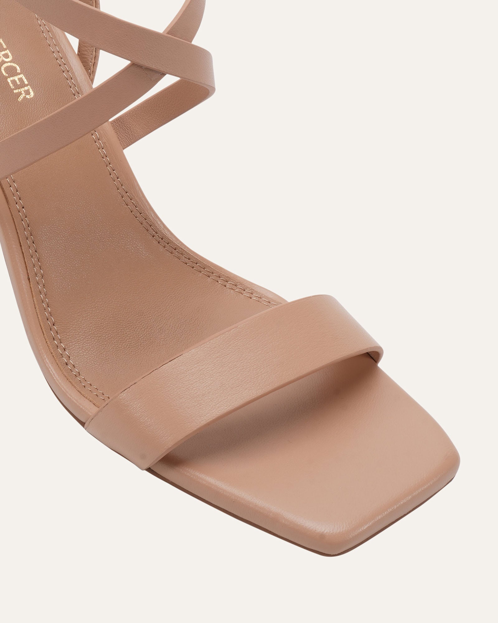 NADINE HIGH SANDALS ALMOND LEATHER image