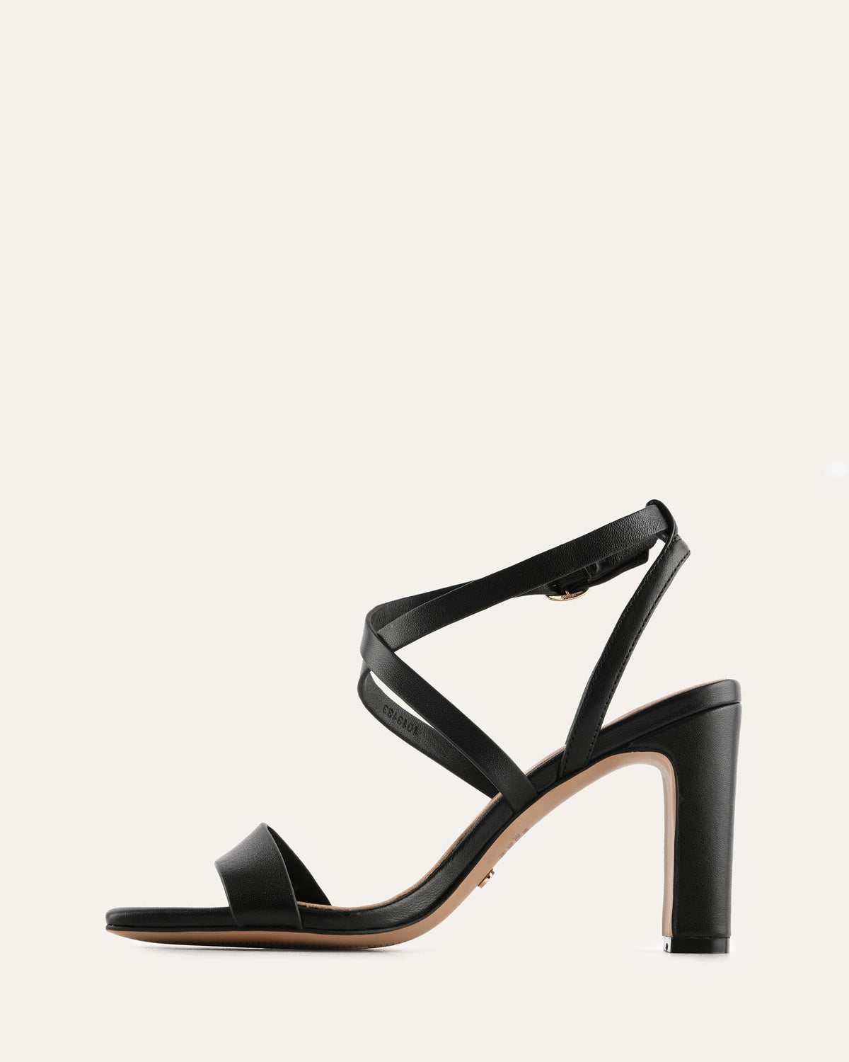 NADINE HIGH SANDALS BLACK LEATHER