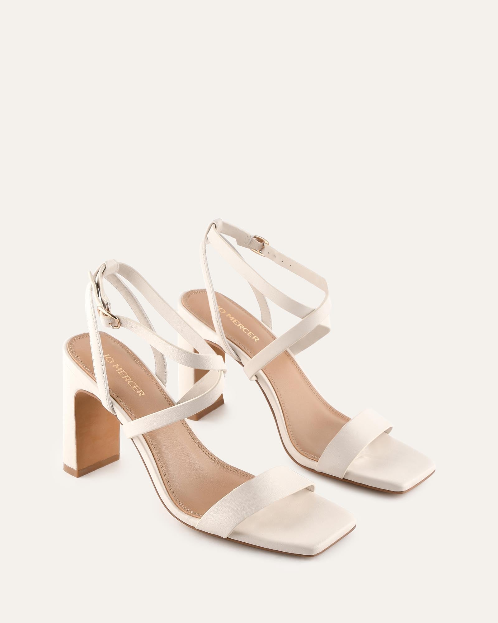 NADINE HIGH SANDALS MILK WHITE LEATHER image