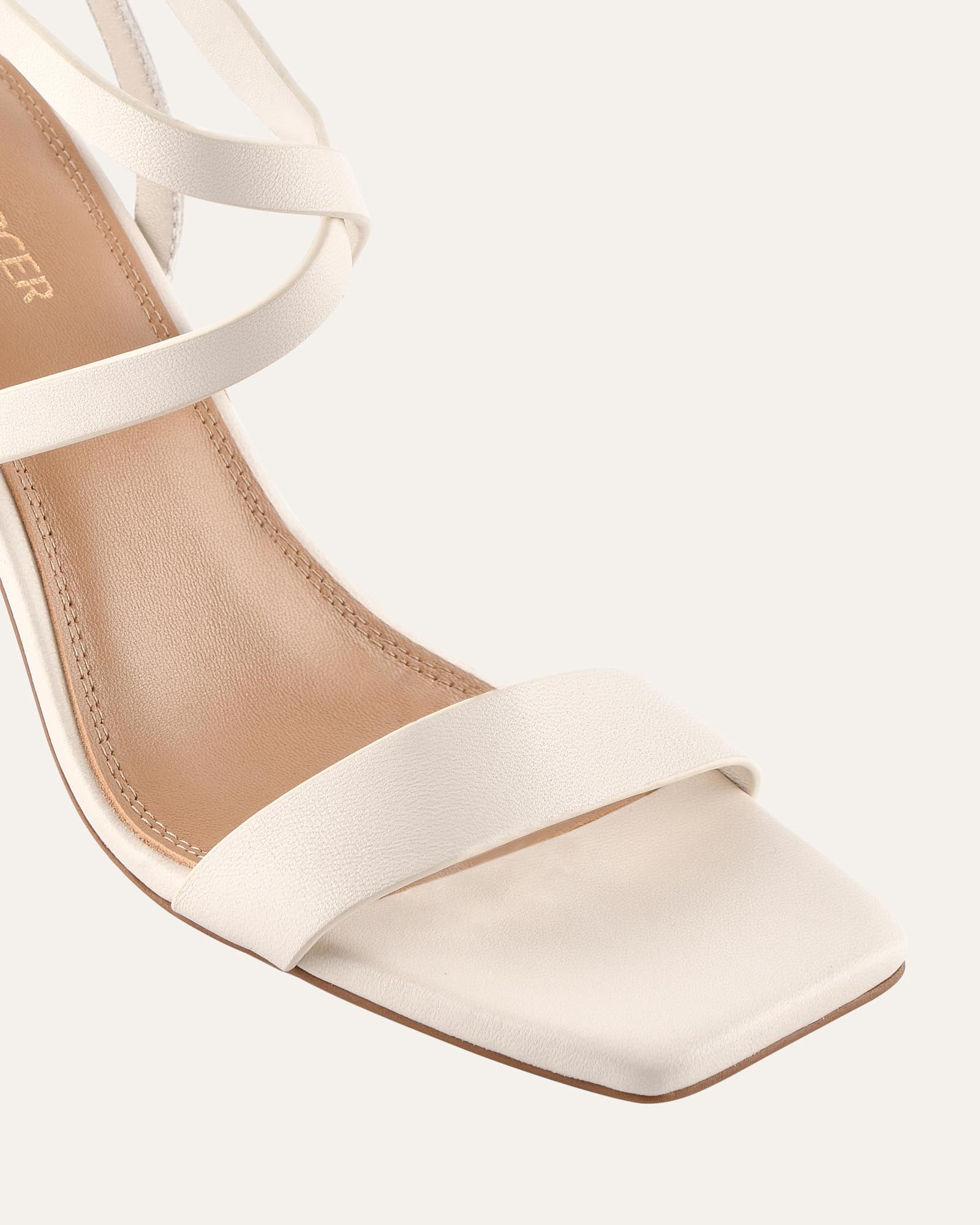 NADINE HIGH SANDALS MILK WHITE LEATHER image