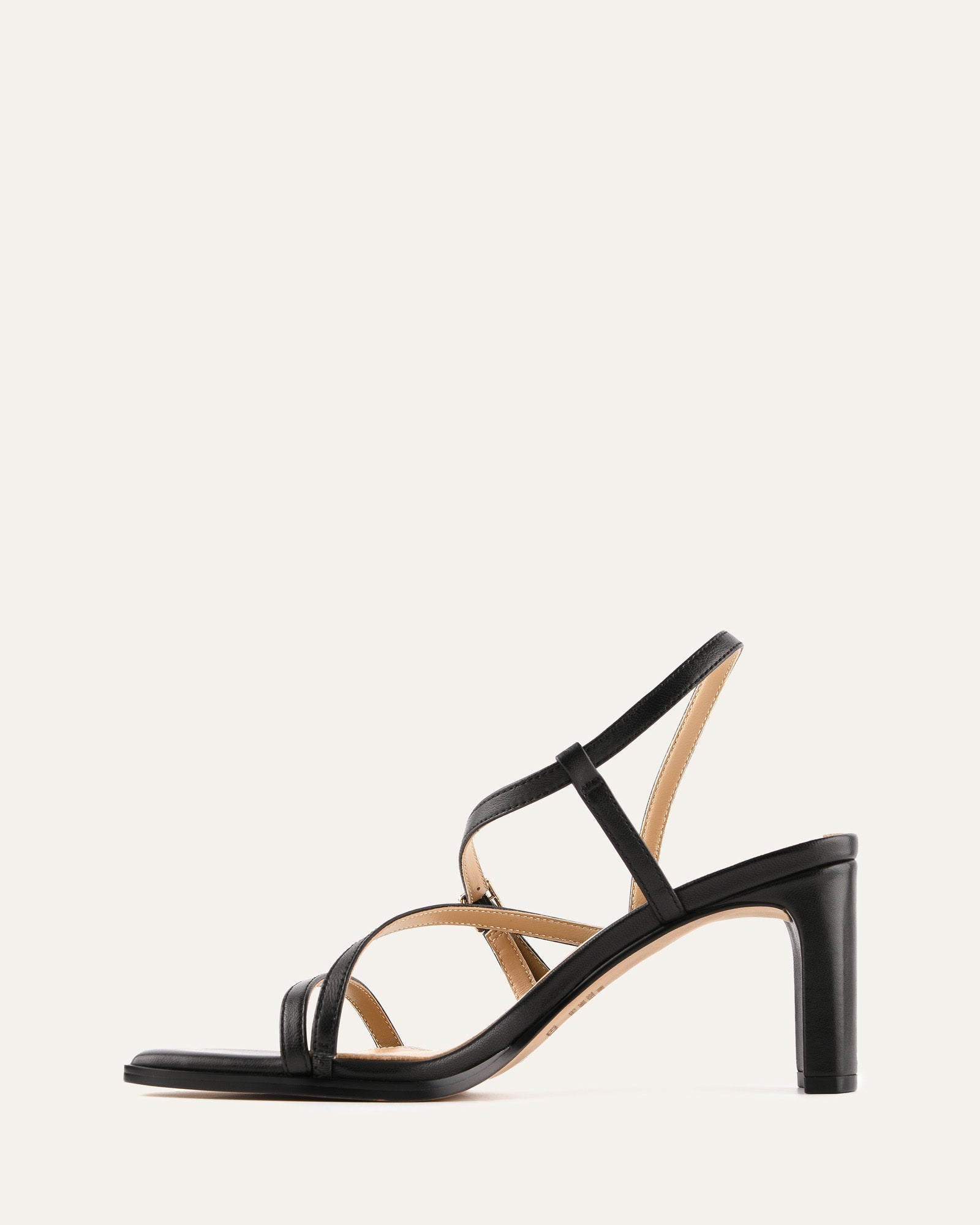 NALA MID HEEL SANDALS BLACK LEATHER image