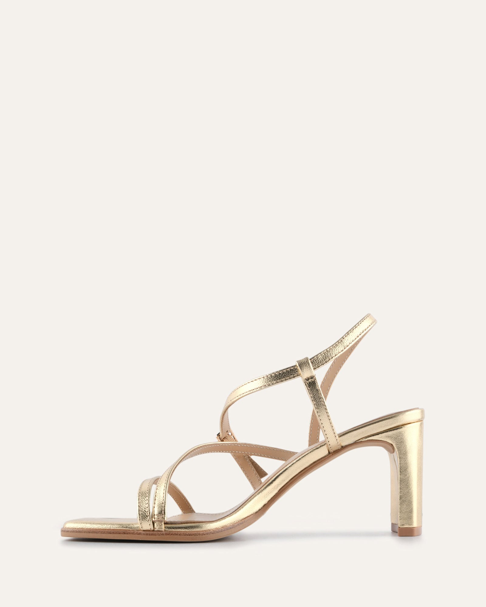 NALA MID HEEL SANDALS GOLD LEATHER image