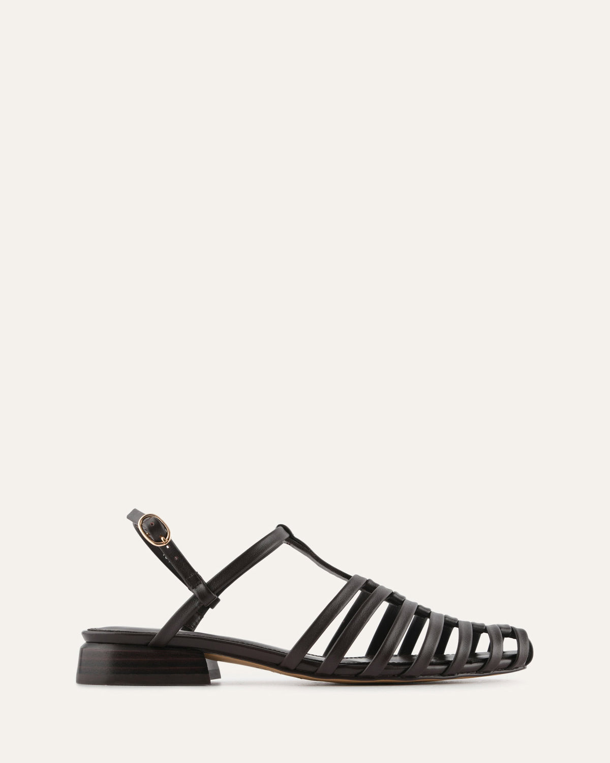 NANCY DRESS FLATS BITTER CHOC LEATHER