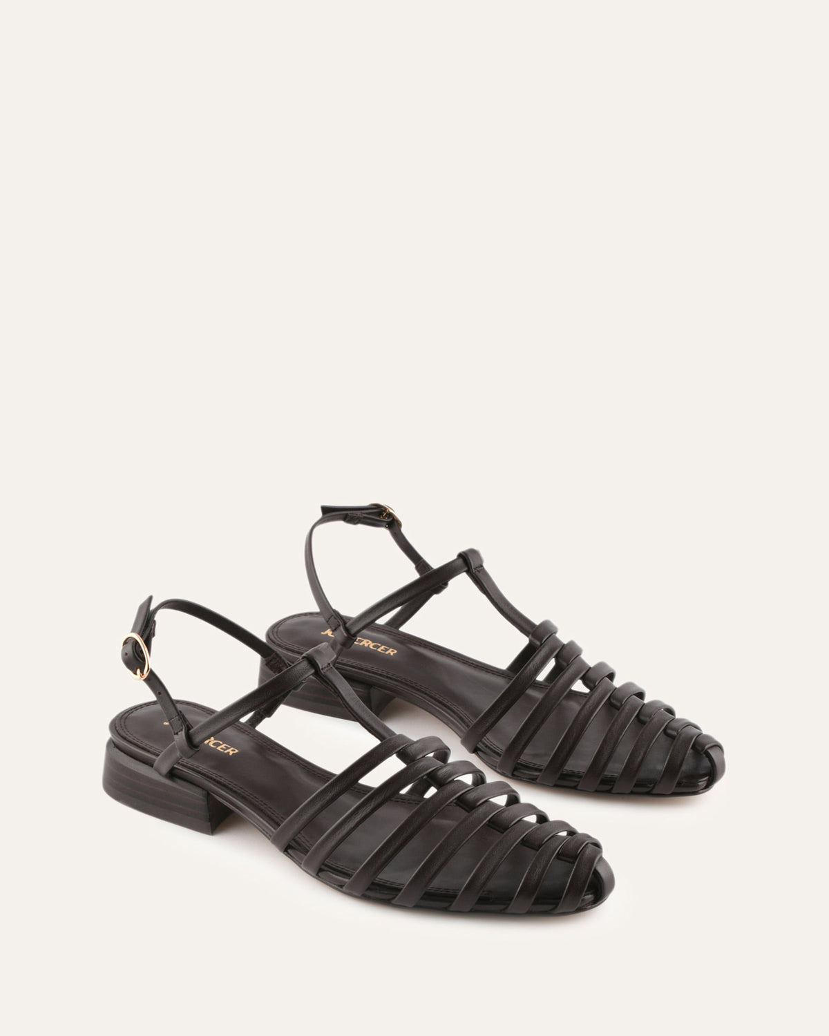 NANCY DRESS FLATS BITTER CHOC LEATHER