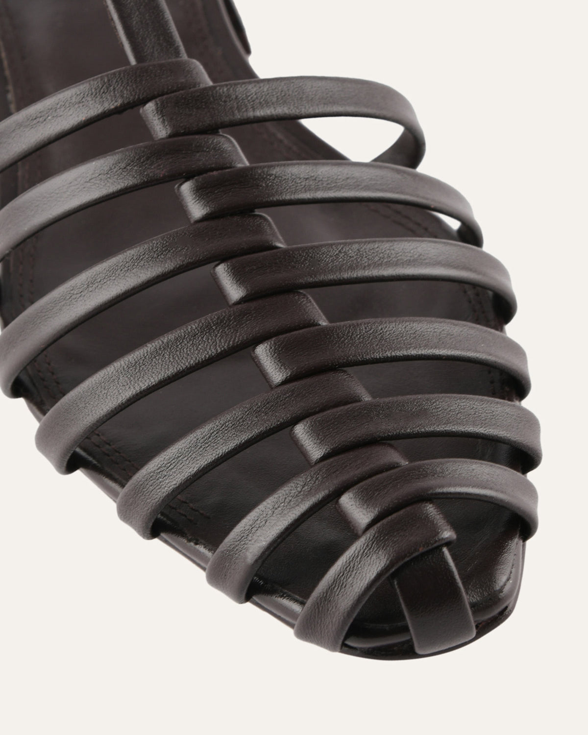 NANCY DRESS FLATS BITTER CHOC LEATHER