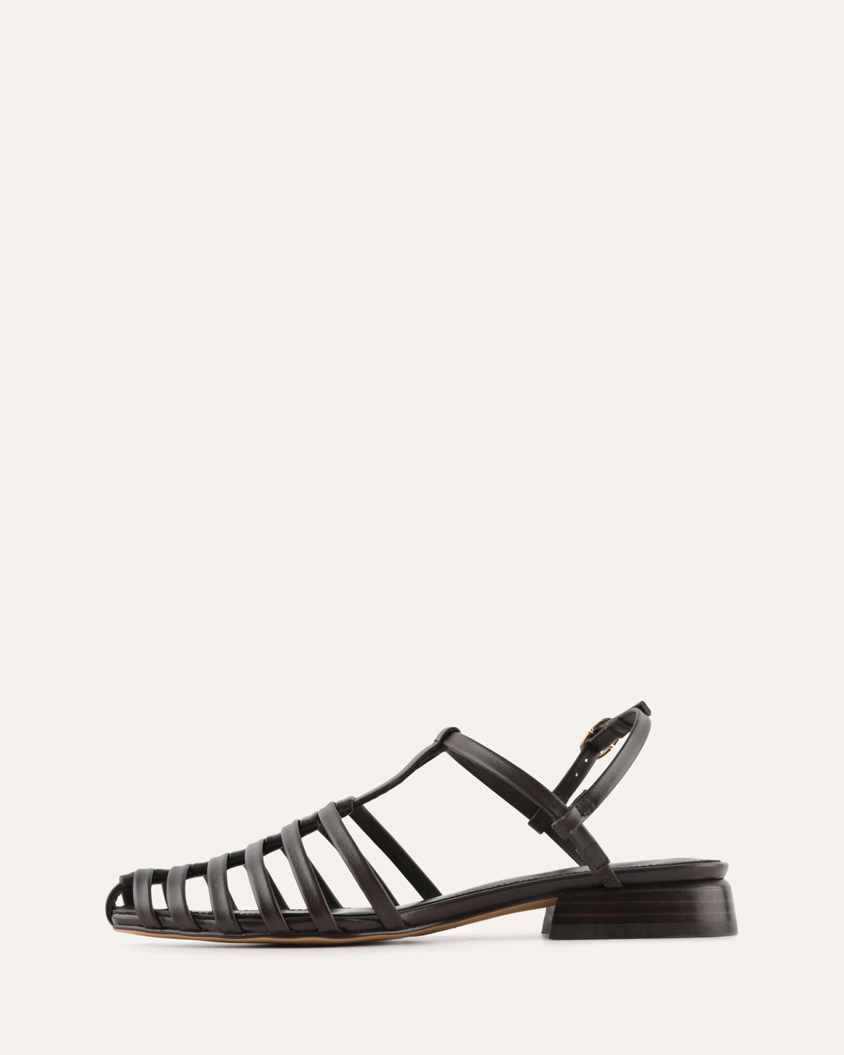 NANCY DRESS FLATS BITTER CHOC LEATHER