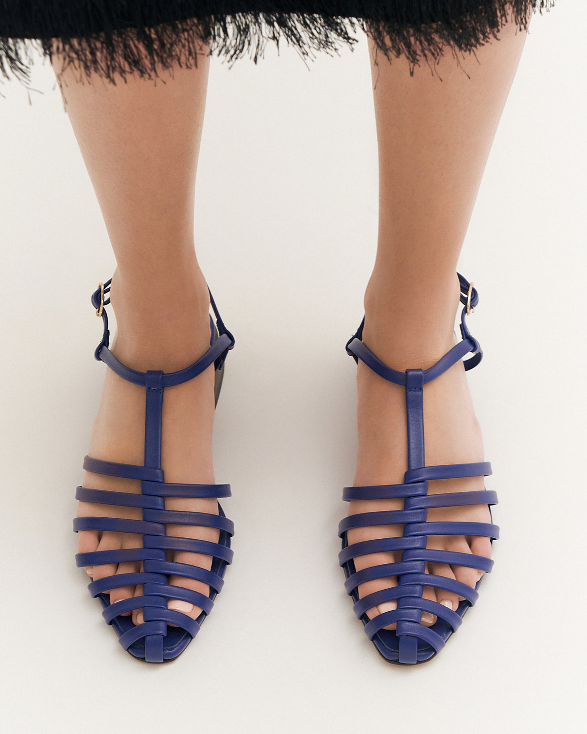 NANCY DRESS FLATS COBALT LEATHER