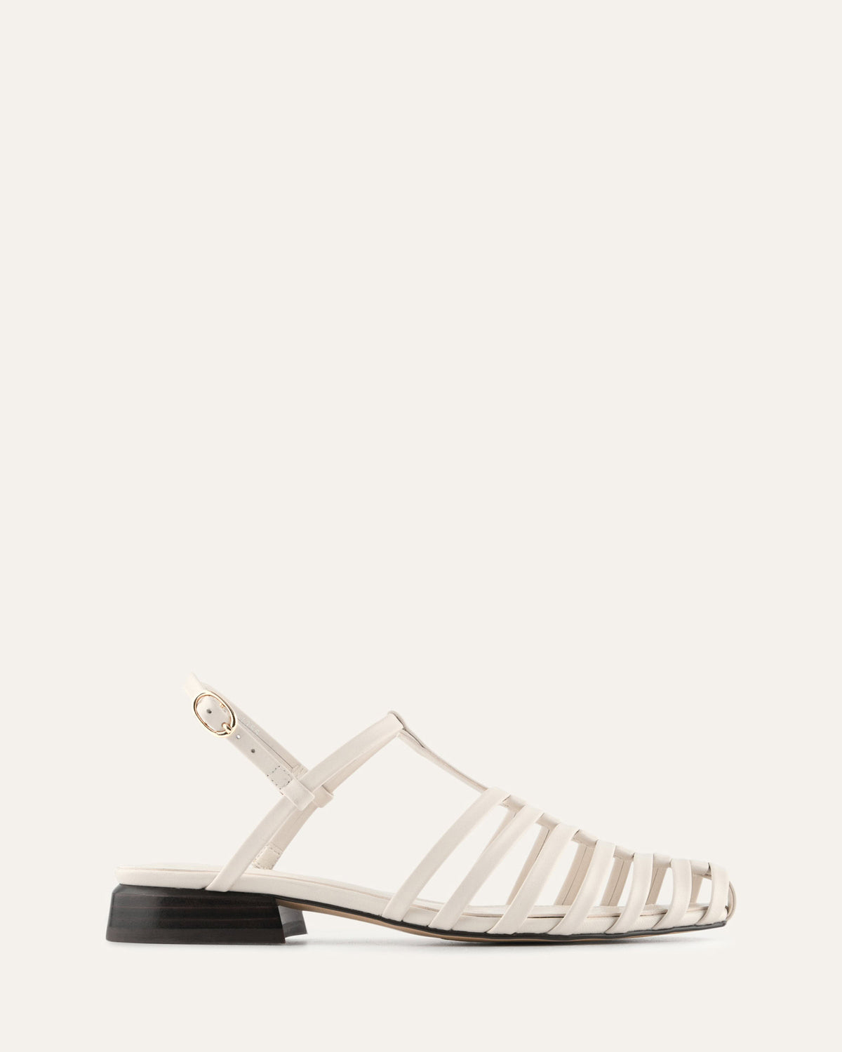 NANCY DRESS FLATS OFF WHITE LEATHER