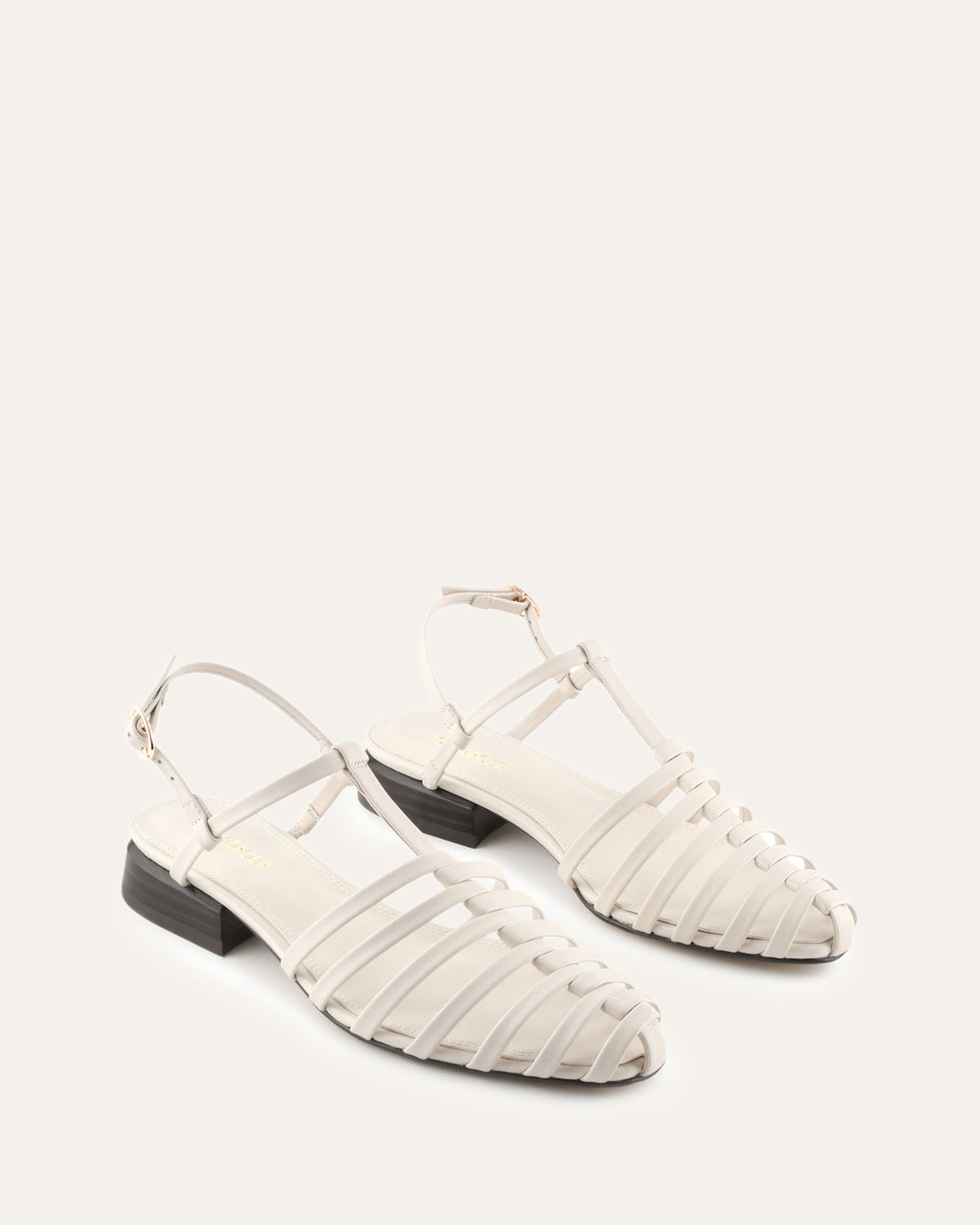 NANCY DRESS FLATS OFF WHITE LEATHER