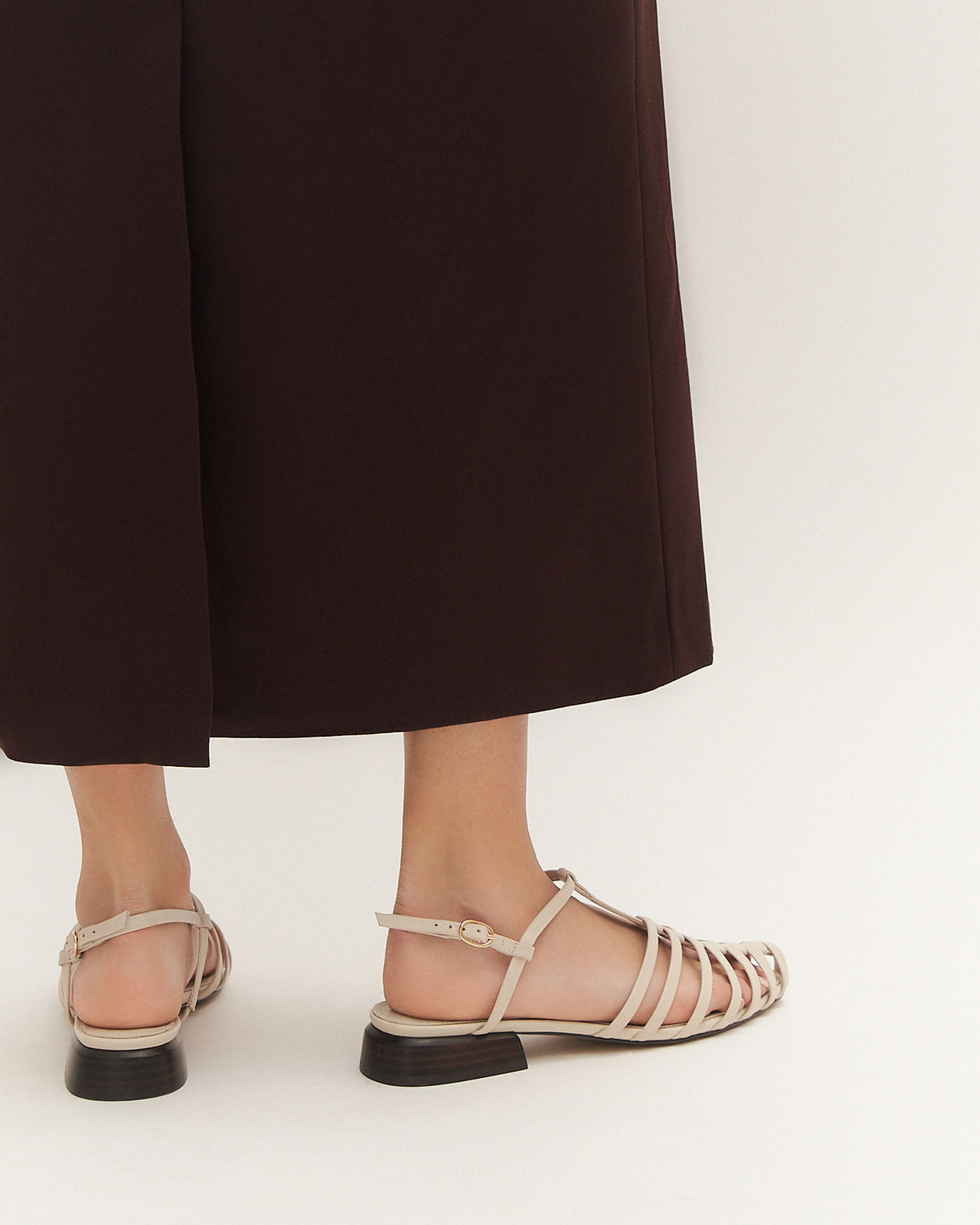 NANCY DRESS FLATS OFF WHITE LEATHER