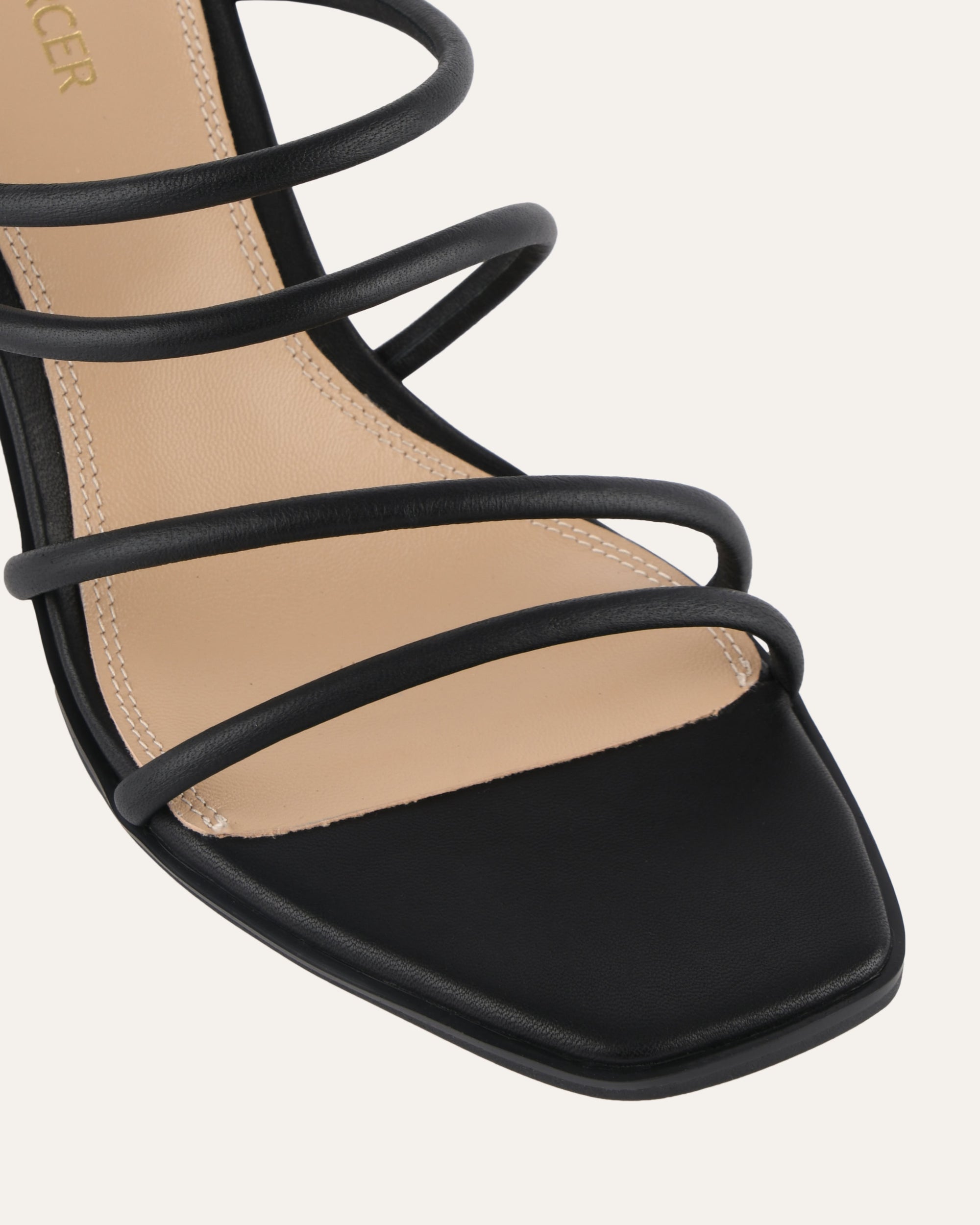 NAOMI MID HEEL SANDALS BLACK LEATHER image