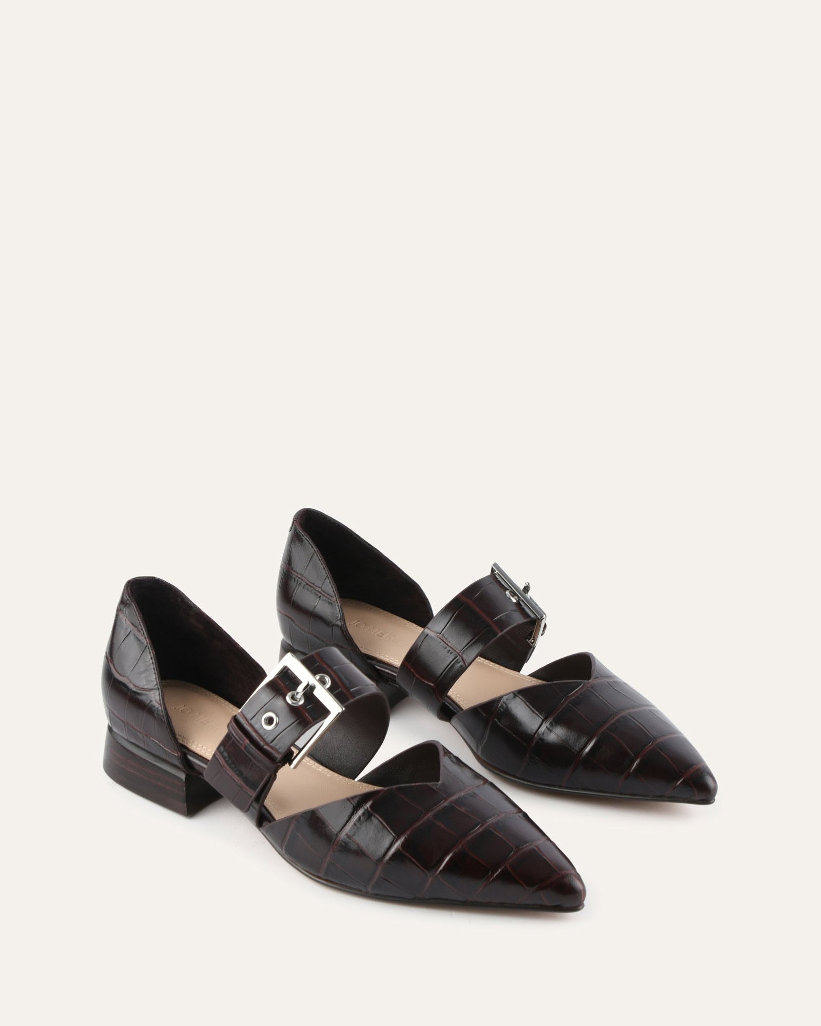 NEELA DRESS FLATS CHOCOLATE CROC LEATHER image