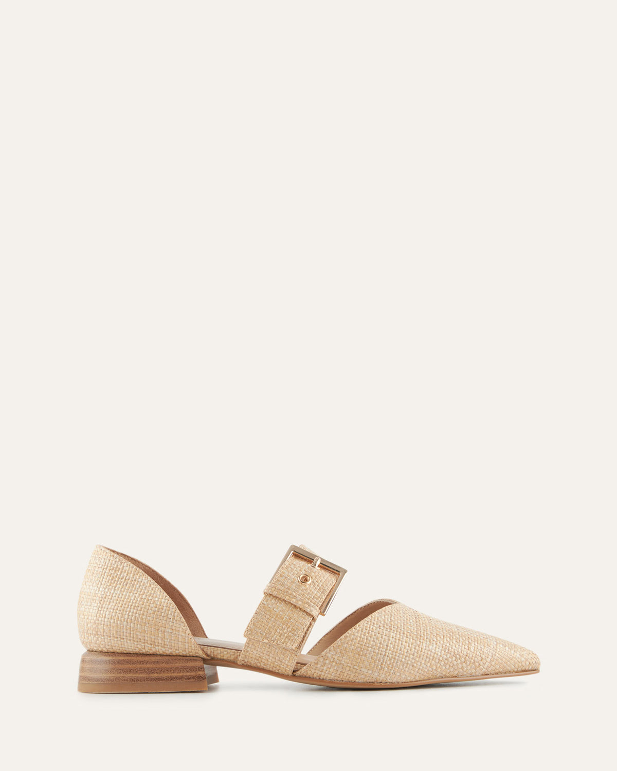 NEELA DRESS FLATS TAN RAFFIA
