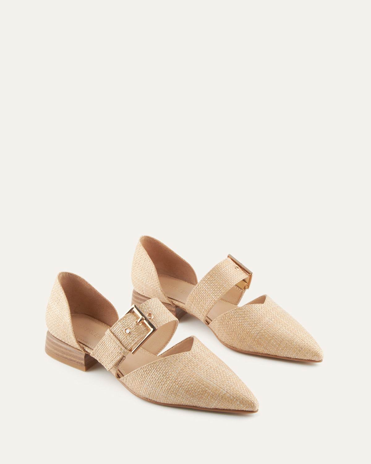 NEELA DRESS FLATS TAN RAFFIA