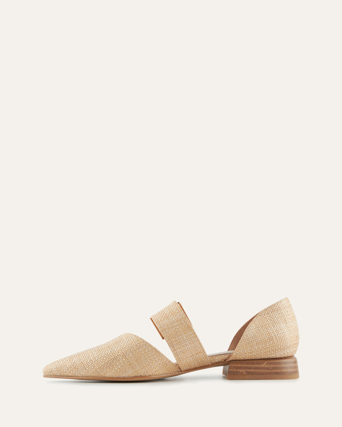 NEELA DRESS FLATS TAN RAFFIA