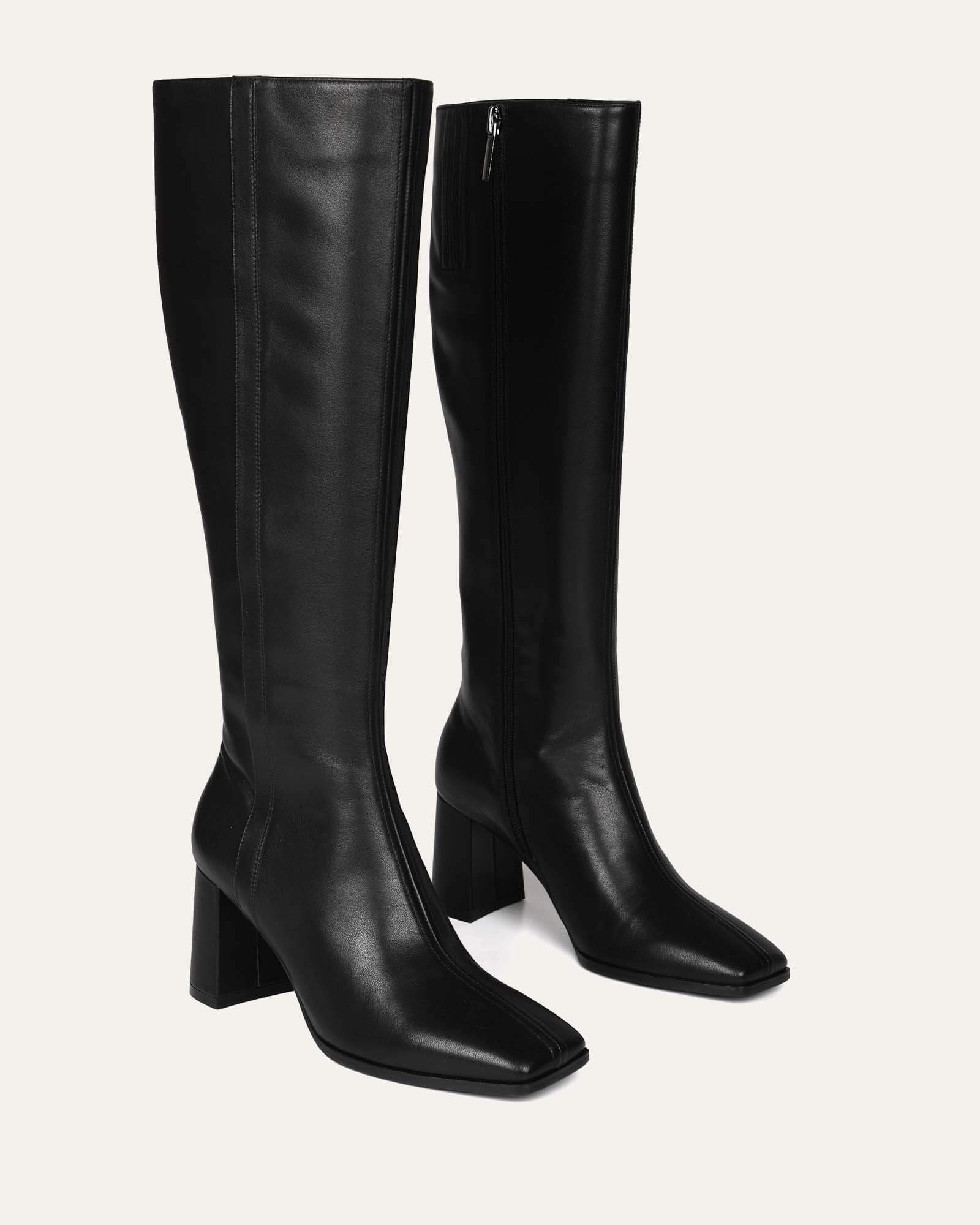 NELLIE KNEE BOOTS BLACK LEATHER image