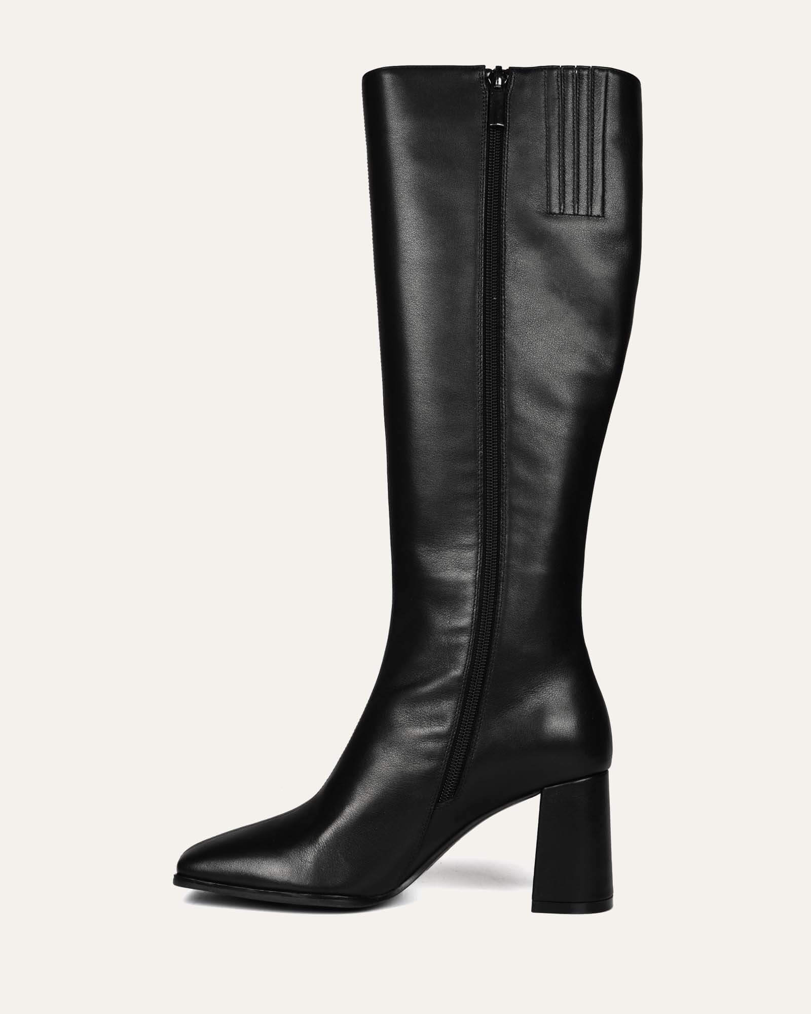 NELLIE KNEE BOOTS BLACK LEATHER image
