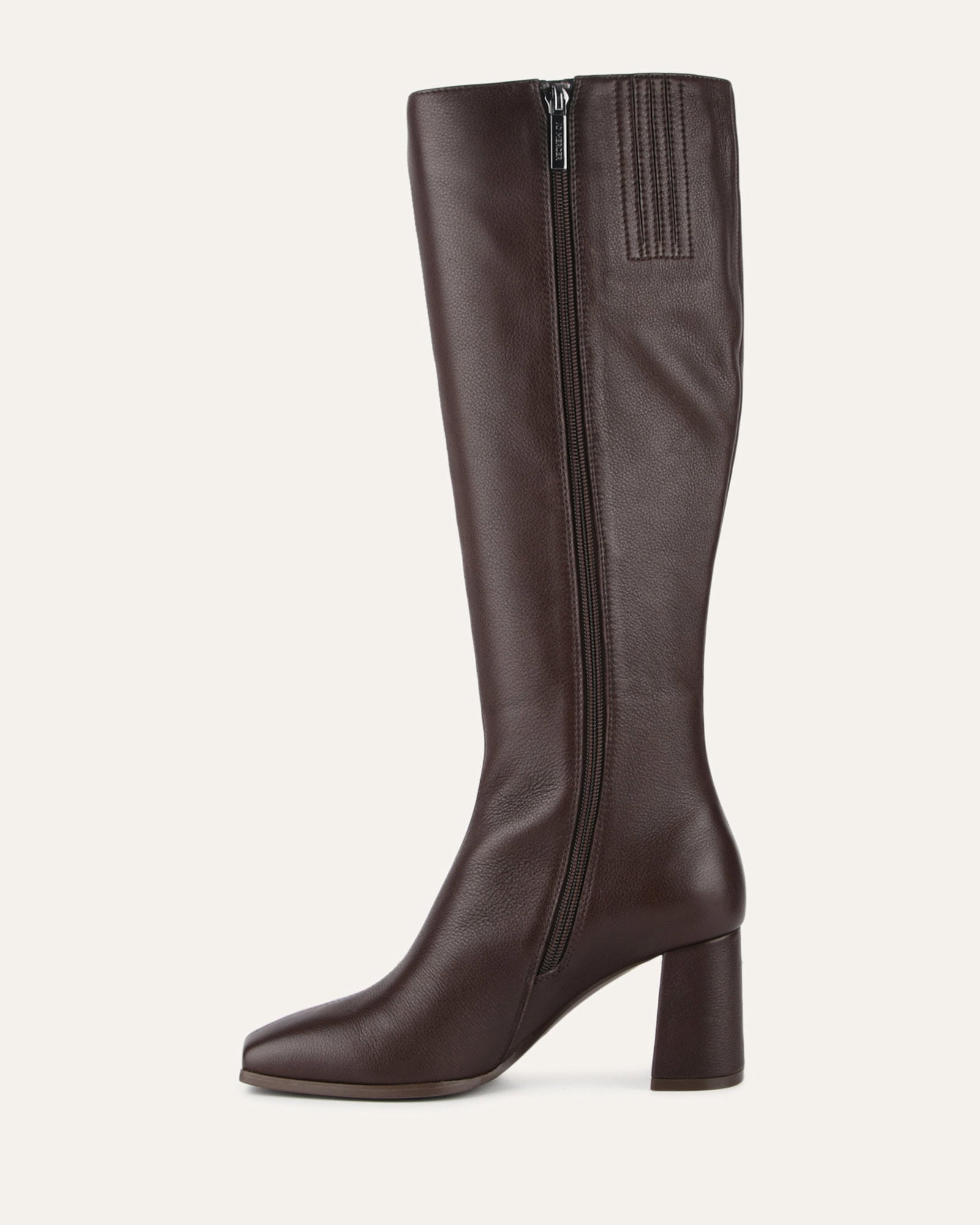 NELLIE KNEE BOOTS BITTER CHOC LEATHER image