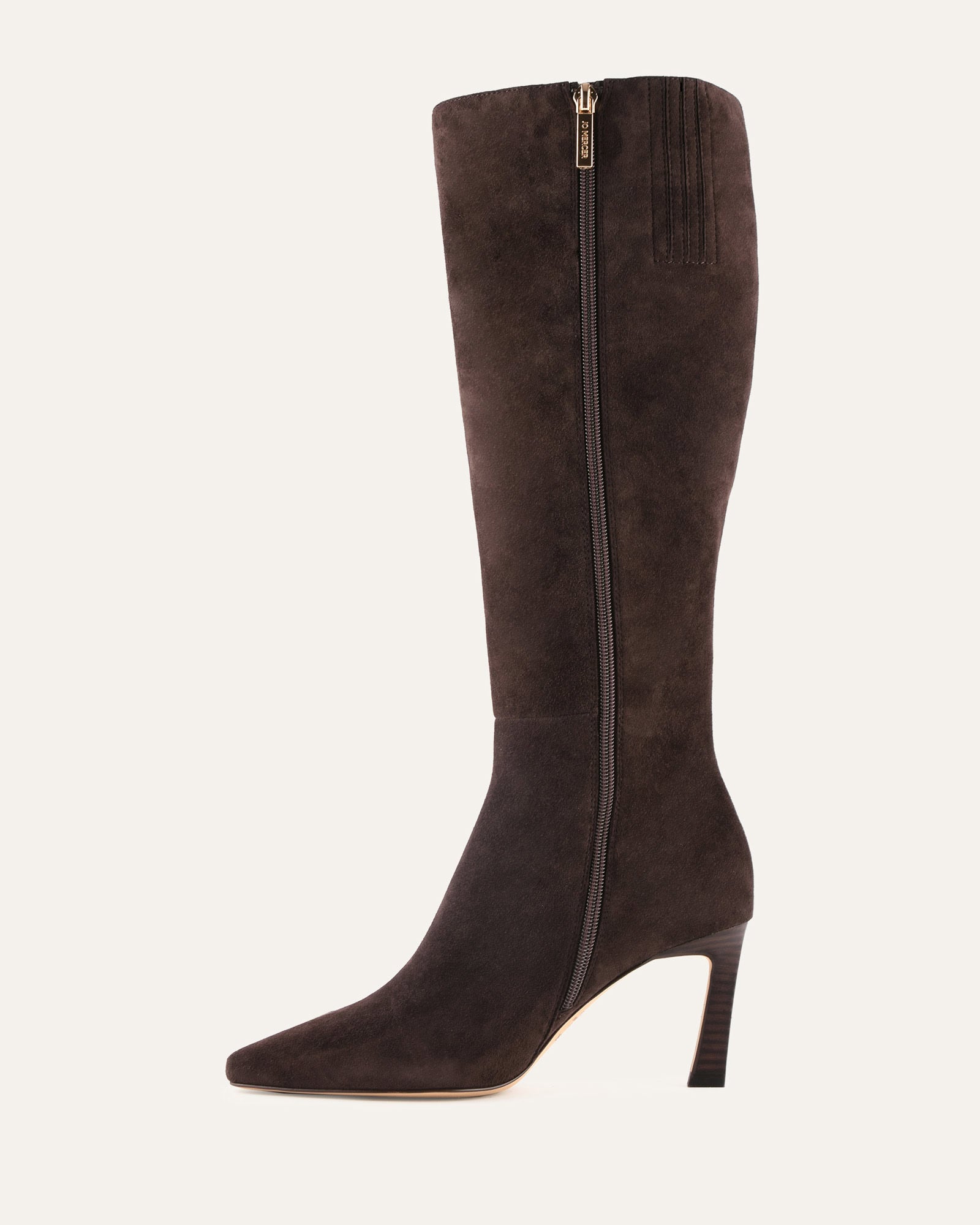 NEON KNEE BOOTS BITTER CHOC SUEDE image