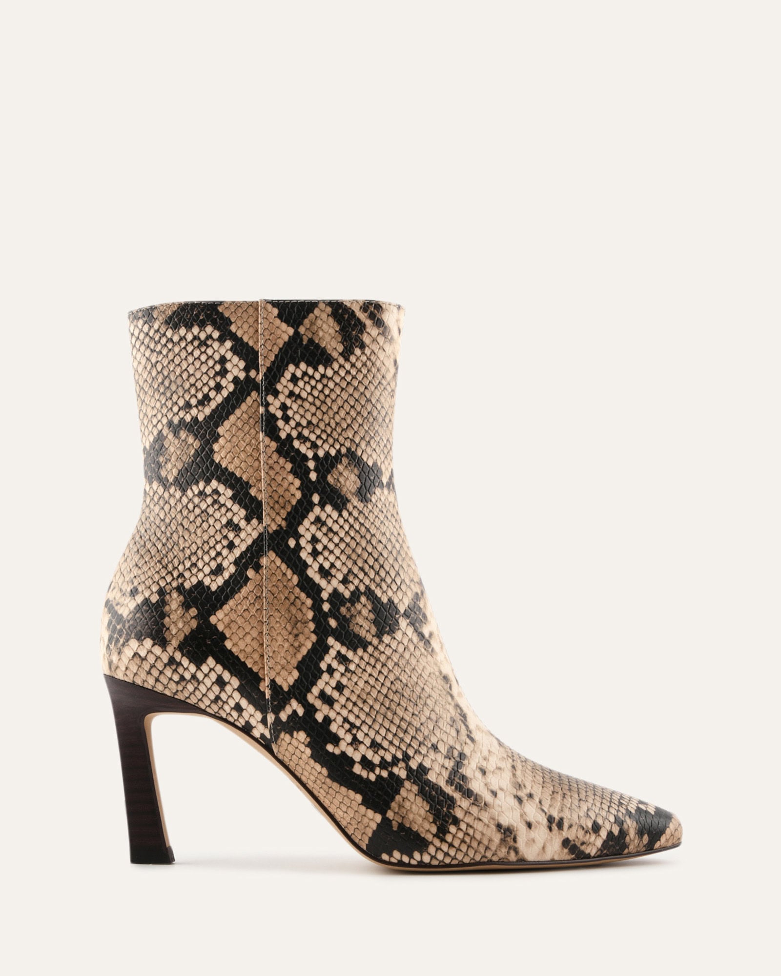 NESSIE MID ANKLE BOOTS BEIGE SNAKE PRINT LEATHER image