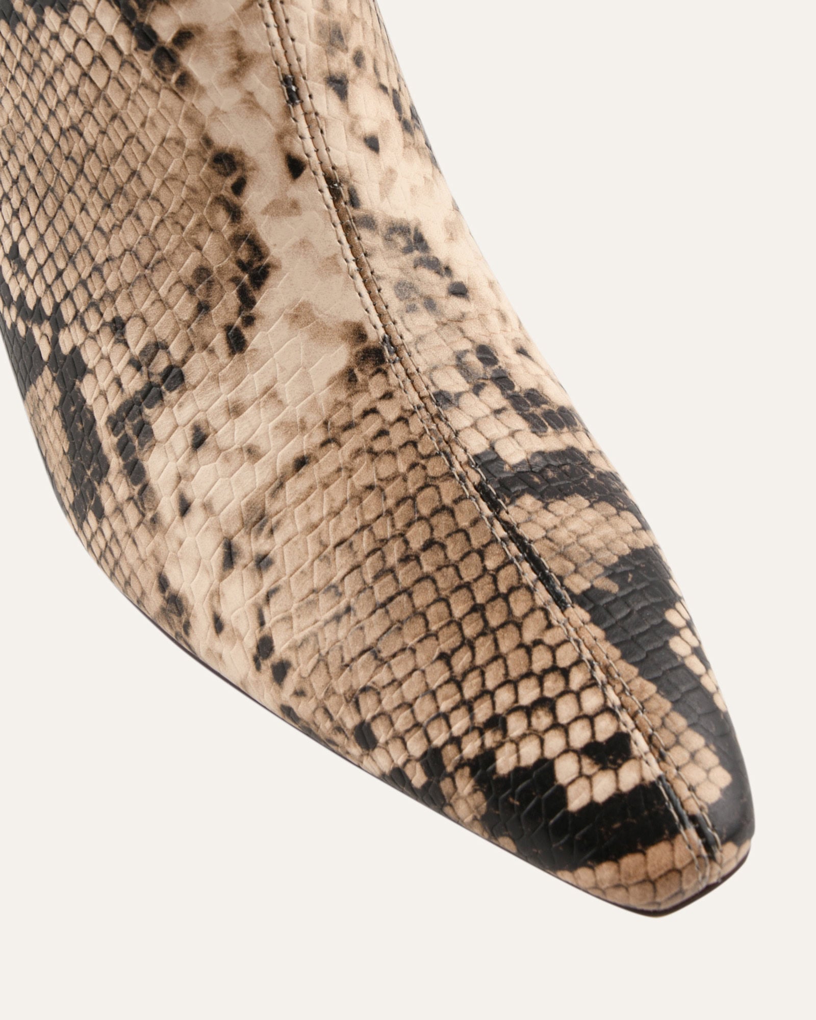 NESSIE MID ANKLE BOOTS BEIGE SNAKE PRINT LEATHER image