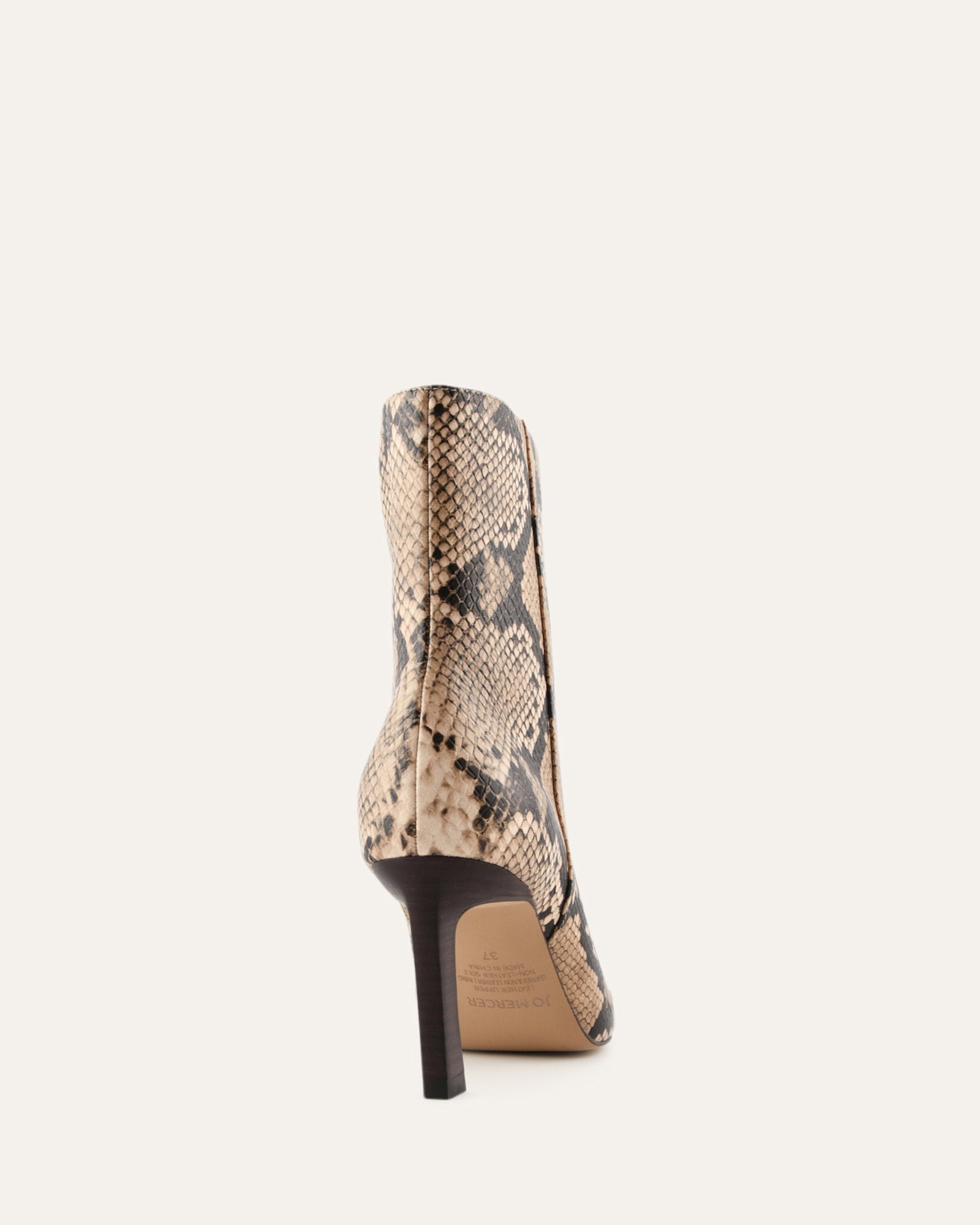 NESSIE MID ANKLE BOOTS BEIGE SNAKE PRINT LEATHER image