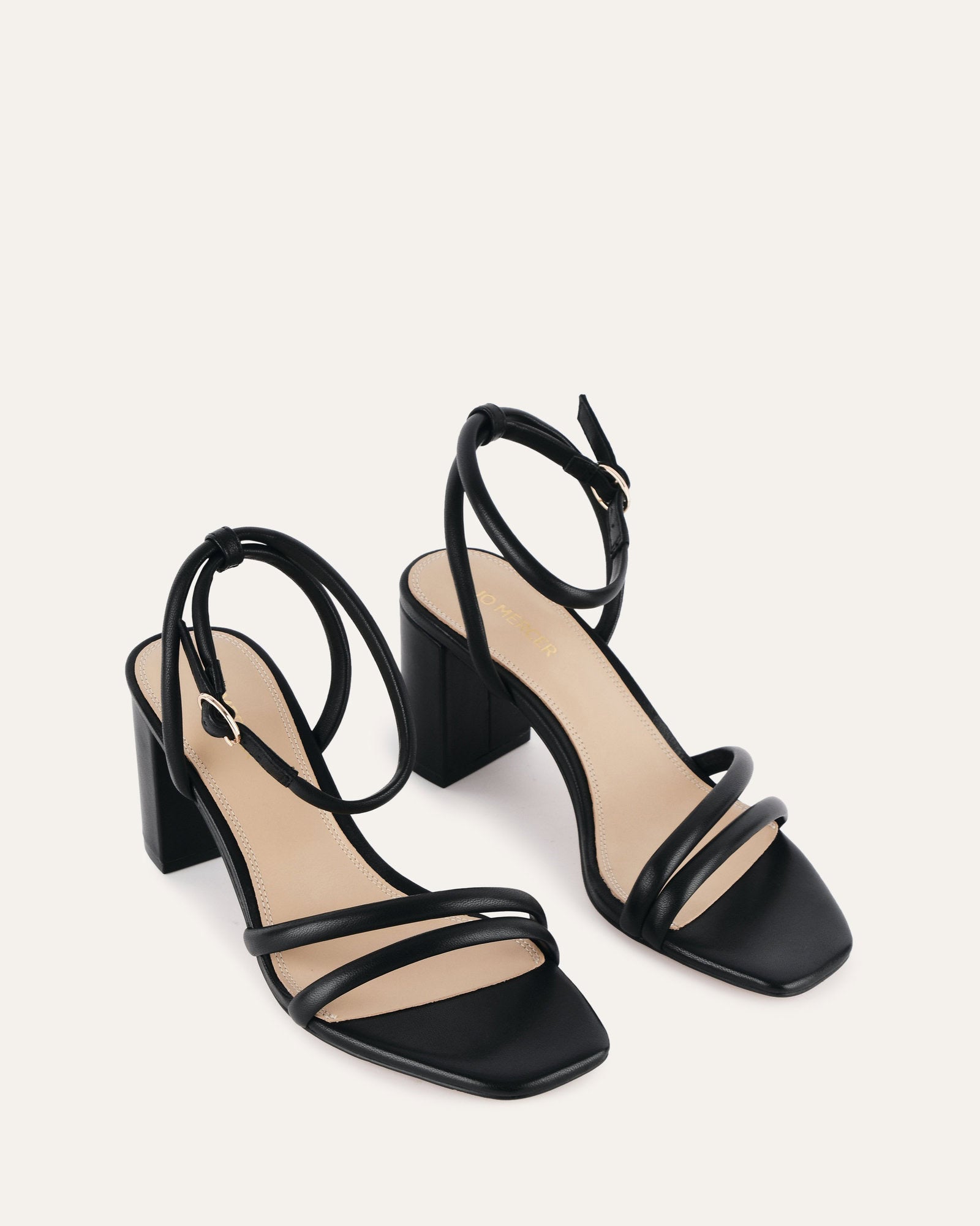 NINO HIGH HEEL SANDALS BLACK LEATHER Jo Mercer