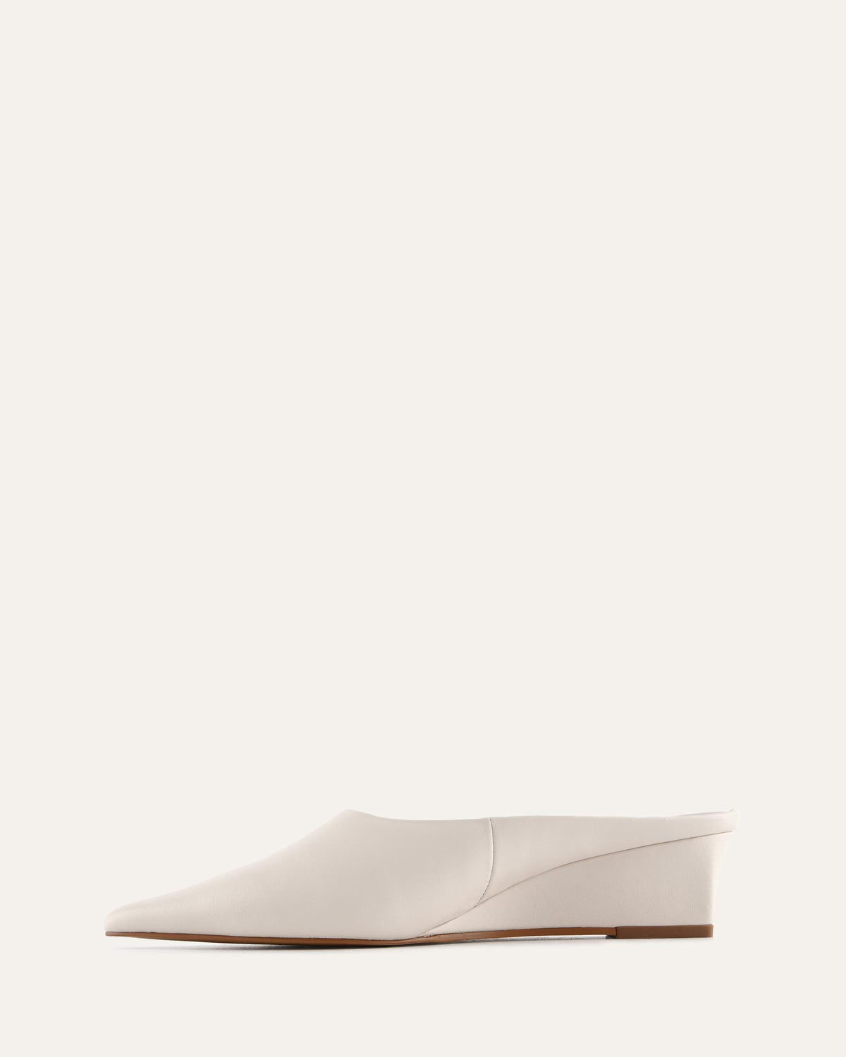 NOORIE MID HEELS MILK WHITE LEATHER