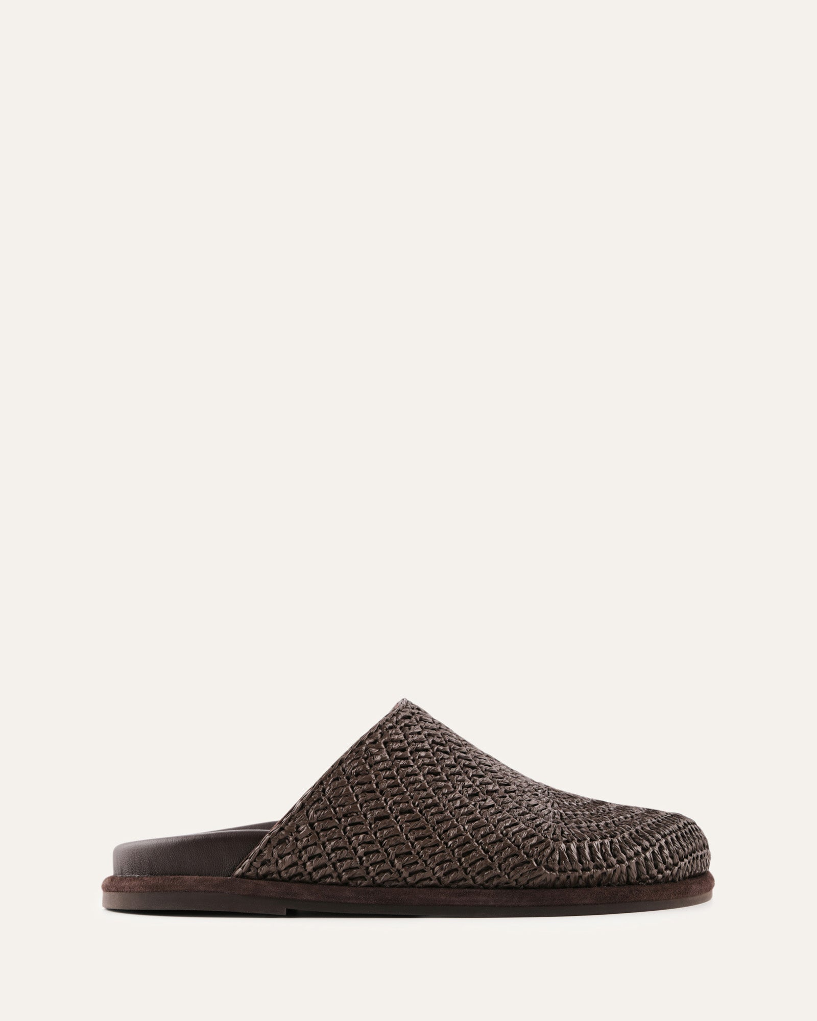 OCEAN FLAT SLIDES CHOCOLATE RAFFIA image