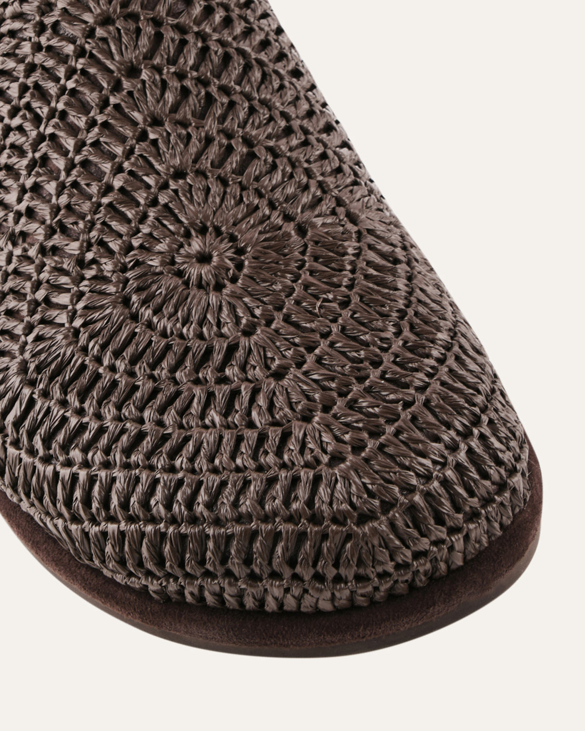 OCEAN FLAT SLIDES CHOCOLATE RAFFIA